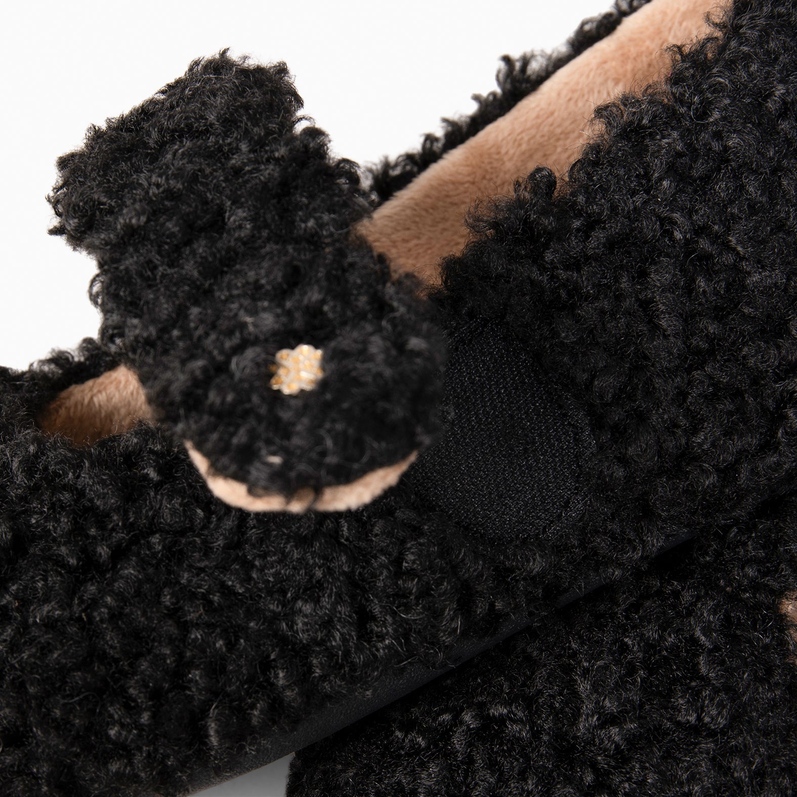 COZY DREAMS - Zapatillas de estar por casa con velcro NEGRO