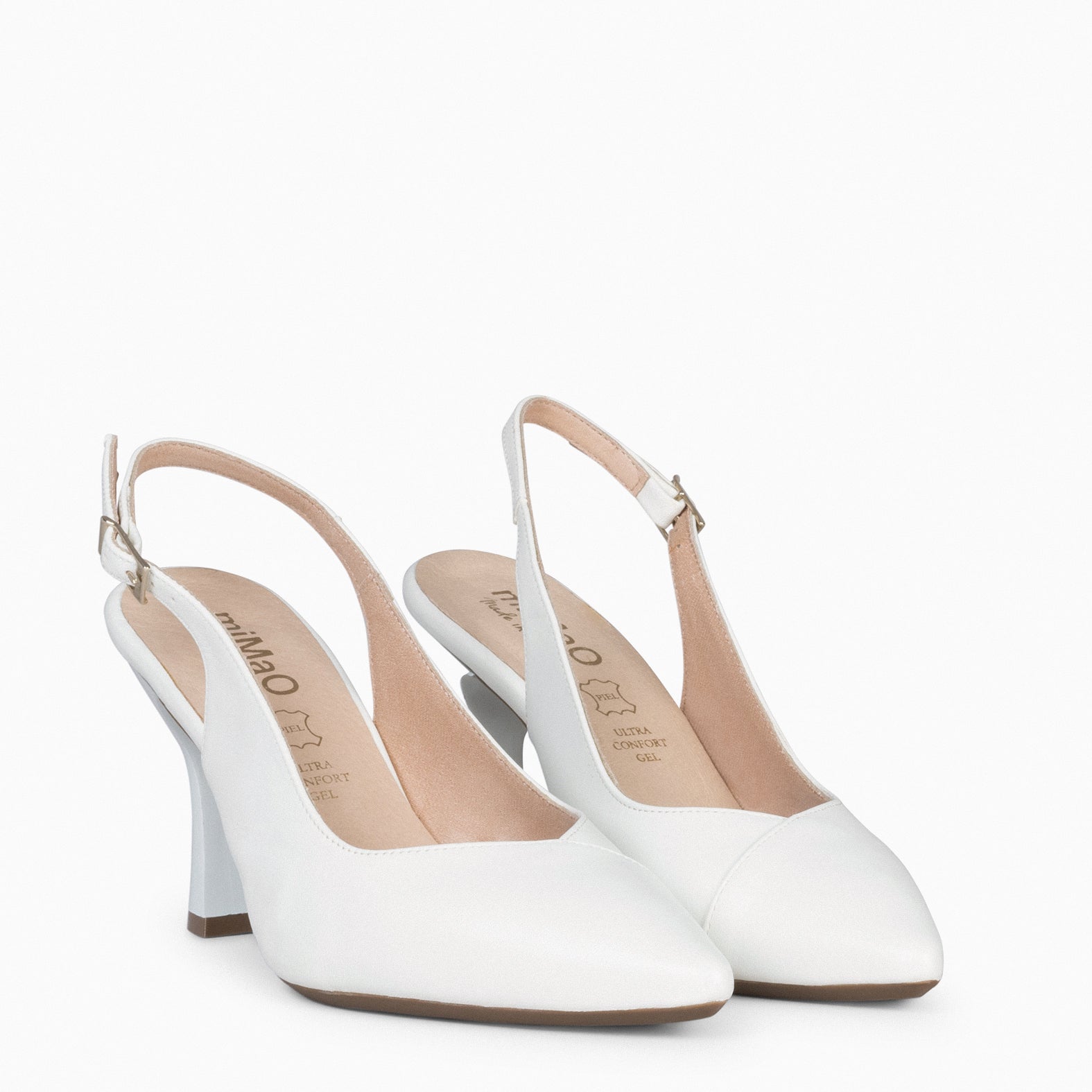 GLAM DESTALONADO - Zapatos de tacón destalonados de napa OFF WHITE