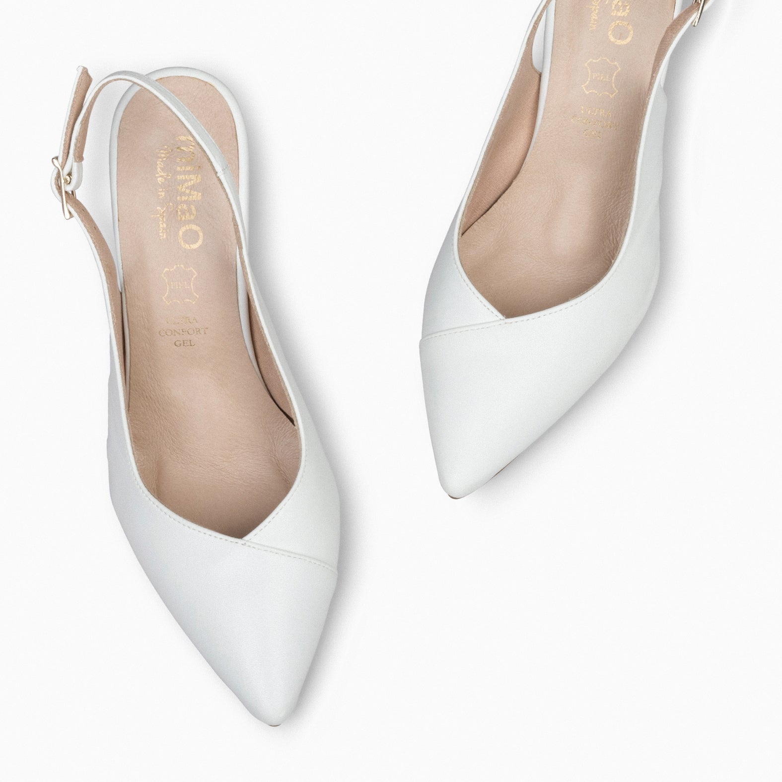 GLAM DESTALONADO - Zapatos de tacón destalonados de napa OFF WHITE