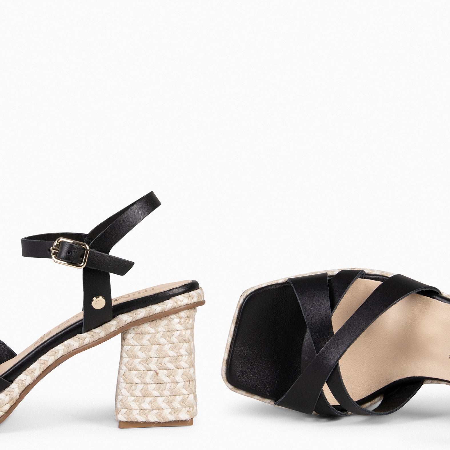 ANNA – Sandalias de tacón ancho NEGRO