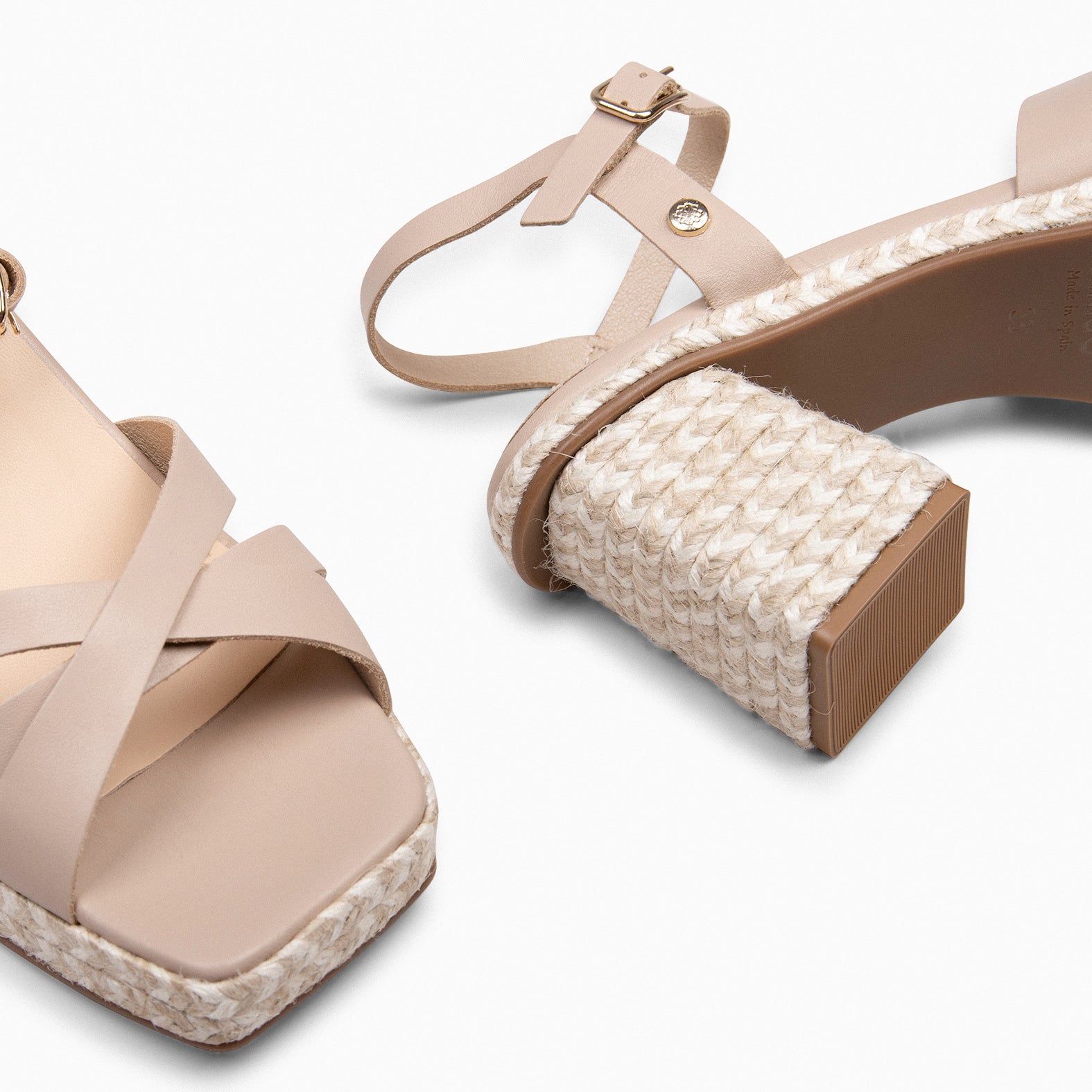 ANNA – Sandalias de tacón ancho NUDE