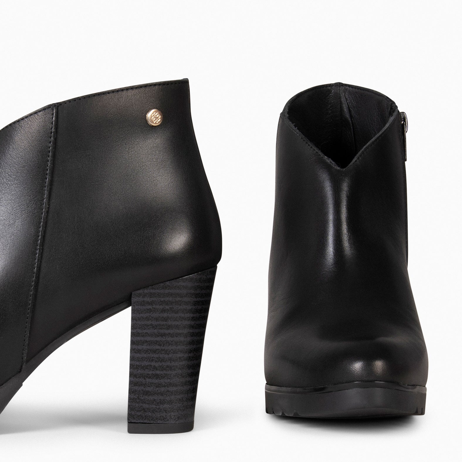 CLASSIC - Botines de mujer con tacón en NEGRO