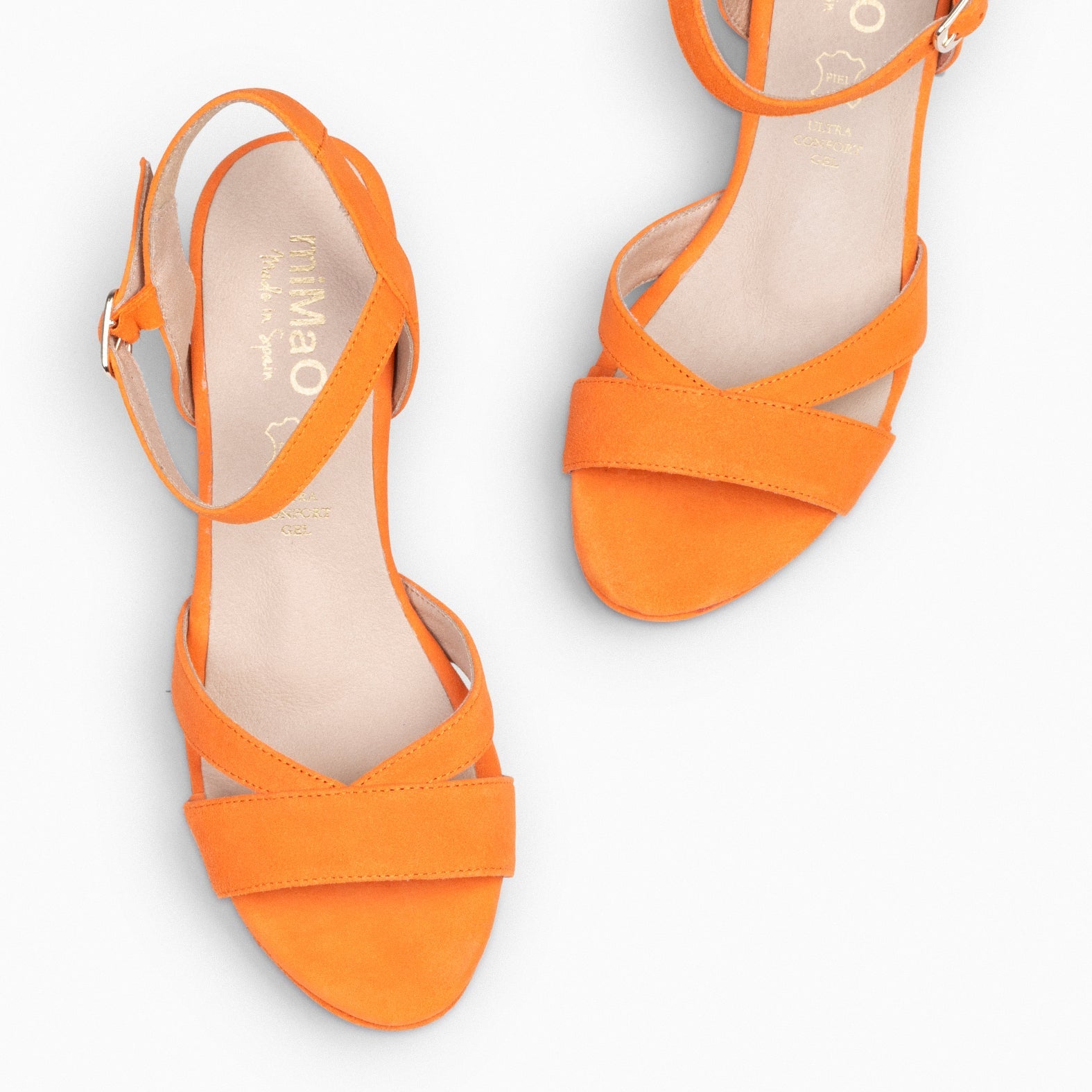 PARIS - Sandalias de fiesta con tacón alto y plataforma NARANJA