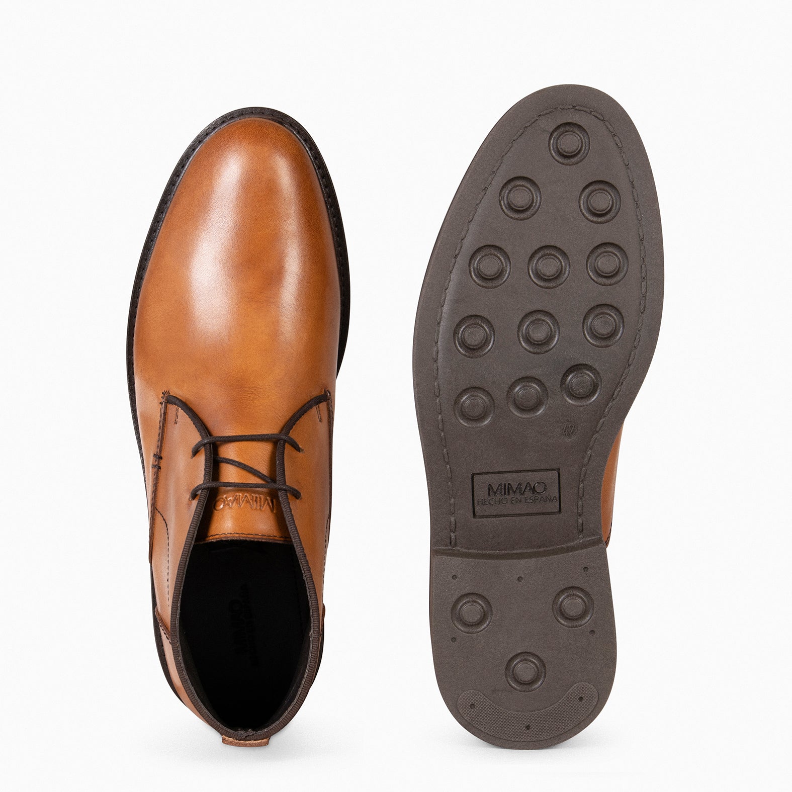 CERVANTES – Botín de hombre con cordones CAMEL