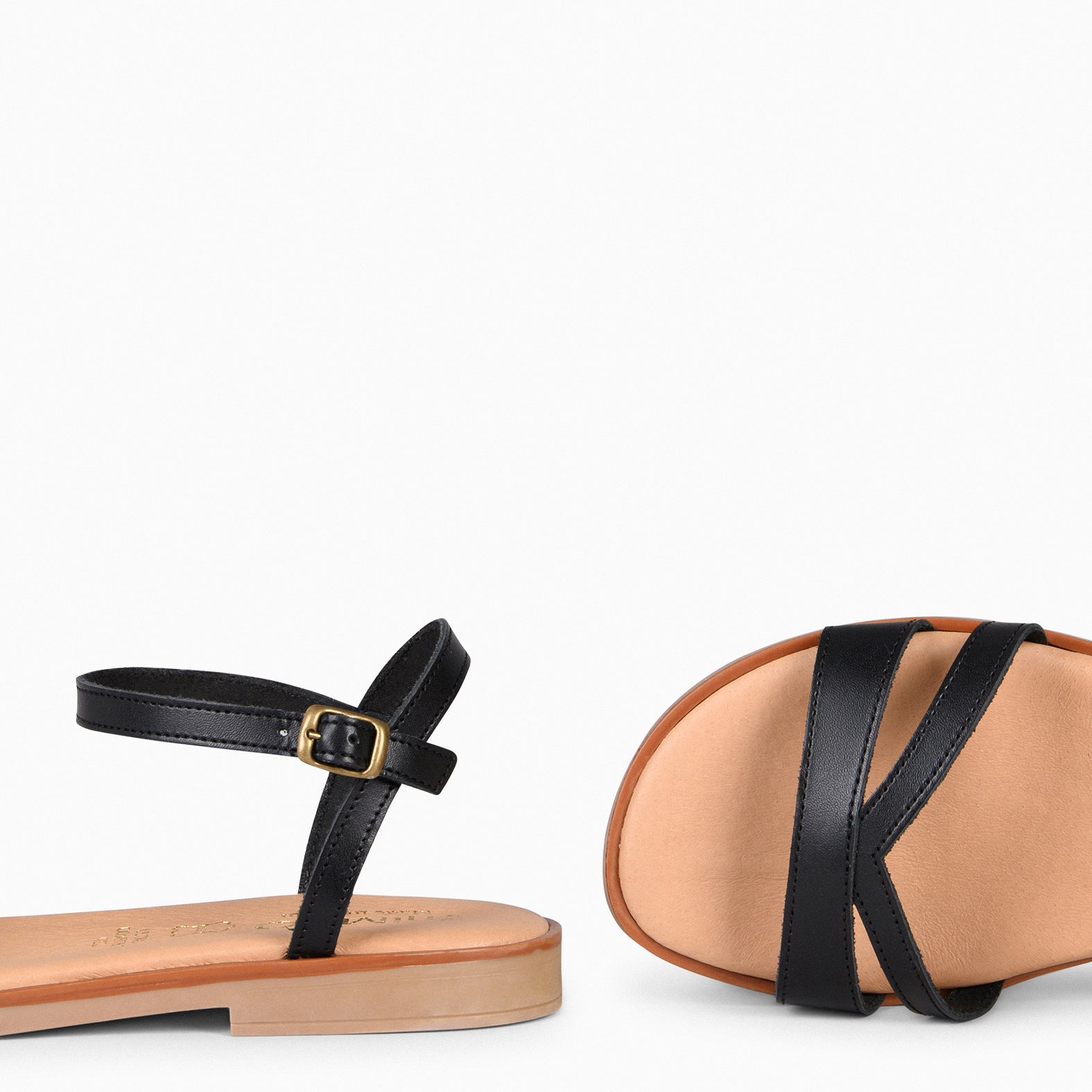 YAUNDE – Sandalias planas cómodas NEGRO