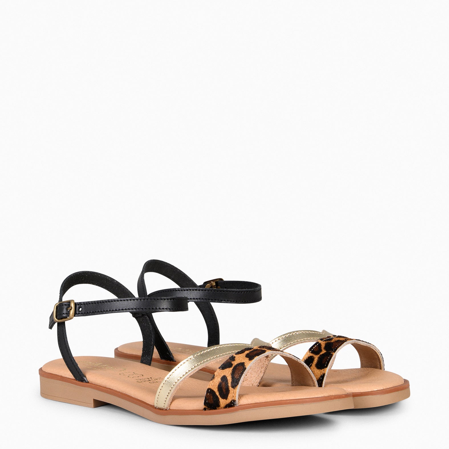 YAUNDE – Sandalias planas cómodas LEOPARDO