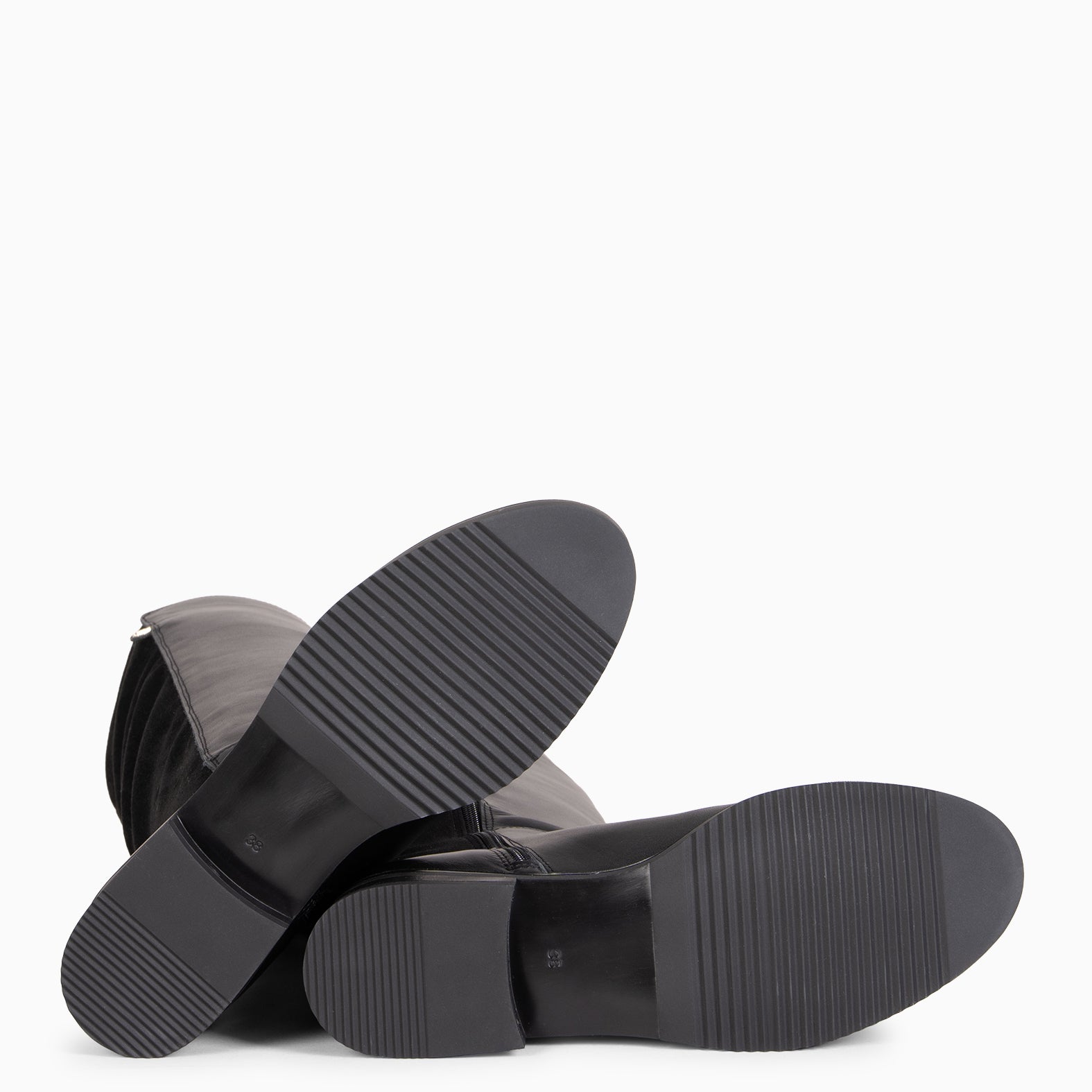 LIA - Bota alta de piel NEGRO