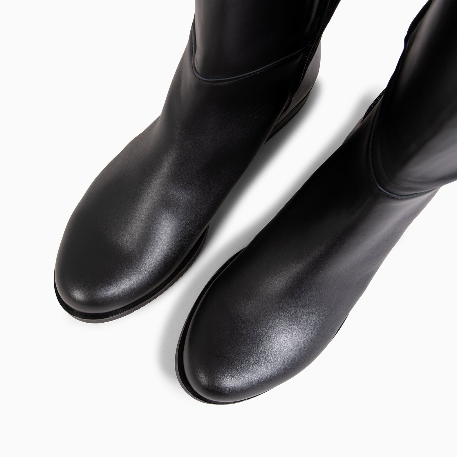LIA - Bota alta de piel NEGRO