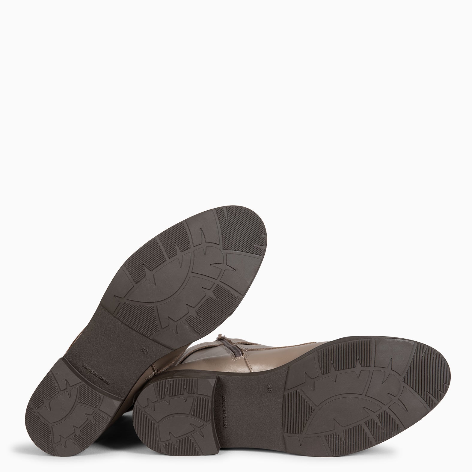 BELFAST – Botines con cordones de piel TAUPE NAPA