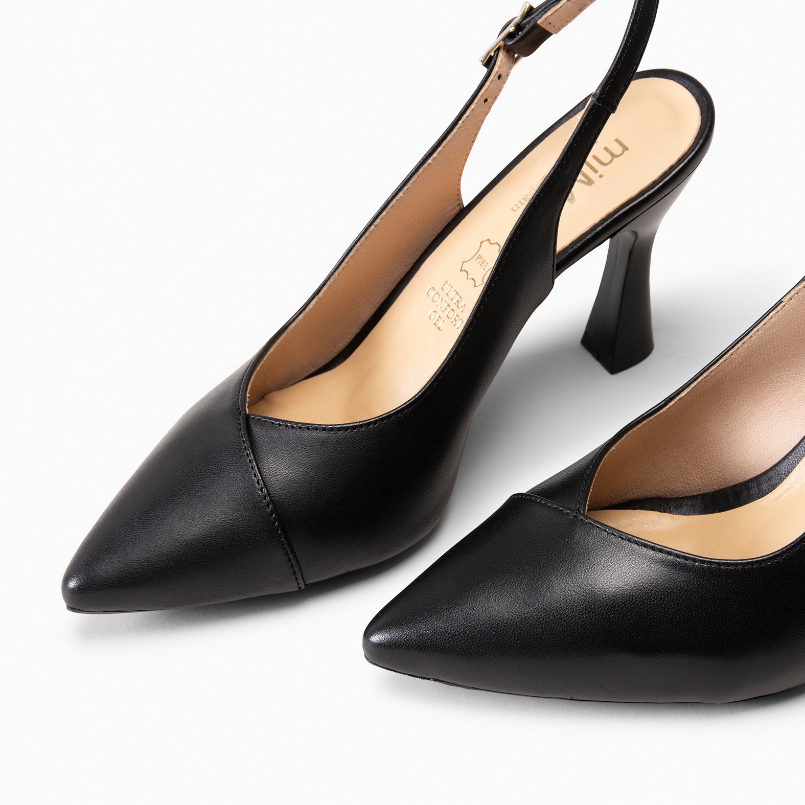 GLAM DESTALONADO - Zapatos de tacón destalonados de napa NEGRO