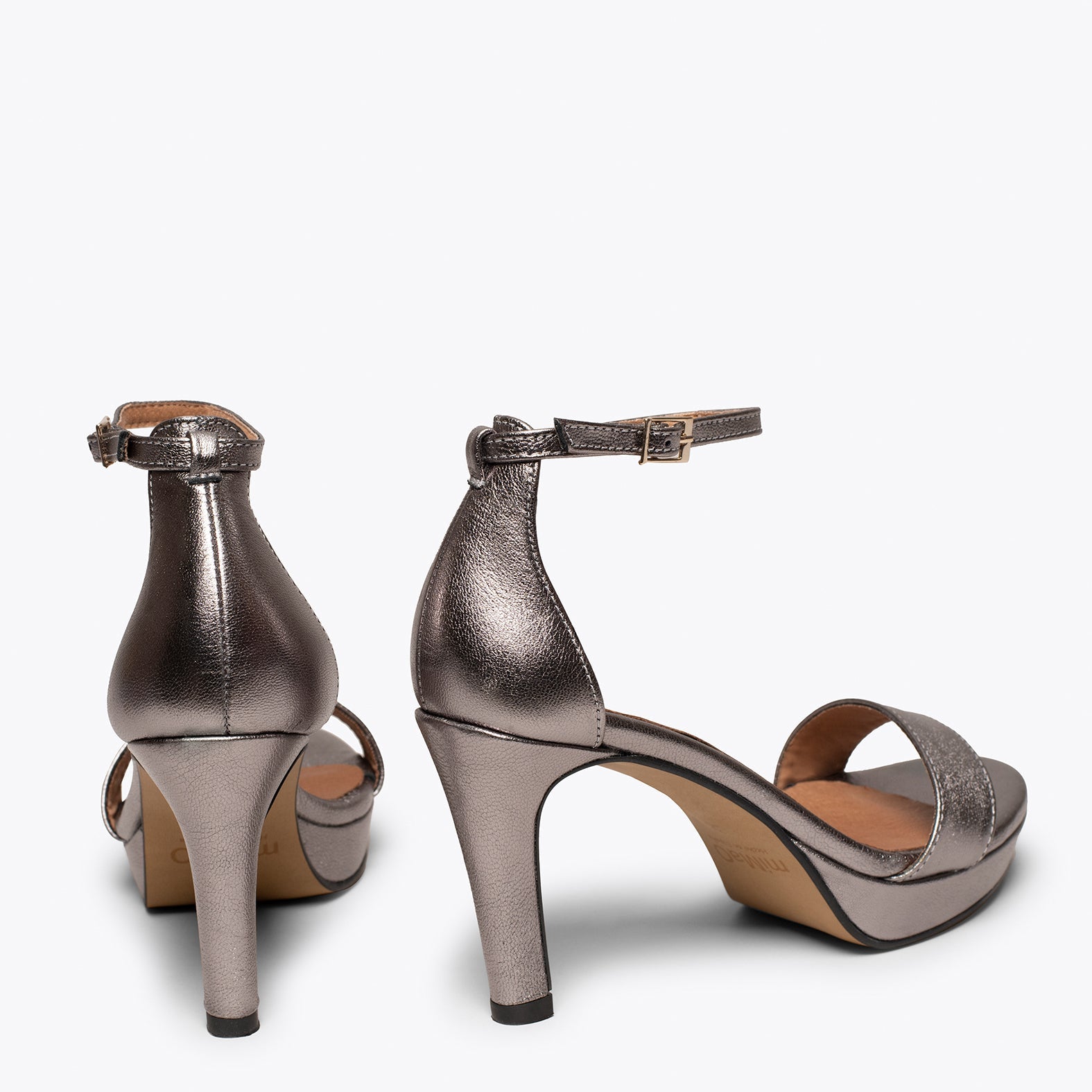 FIESTA - Sandalias de tacón alto y plataforma PLATA