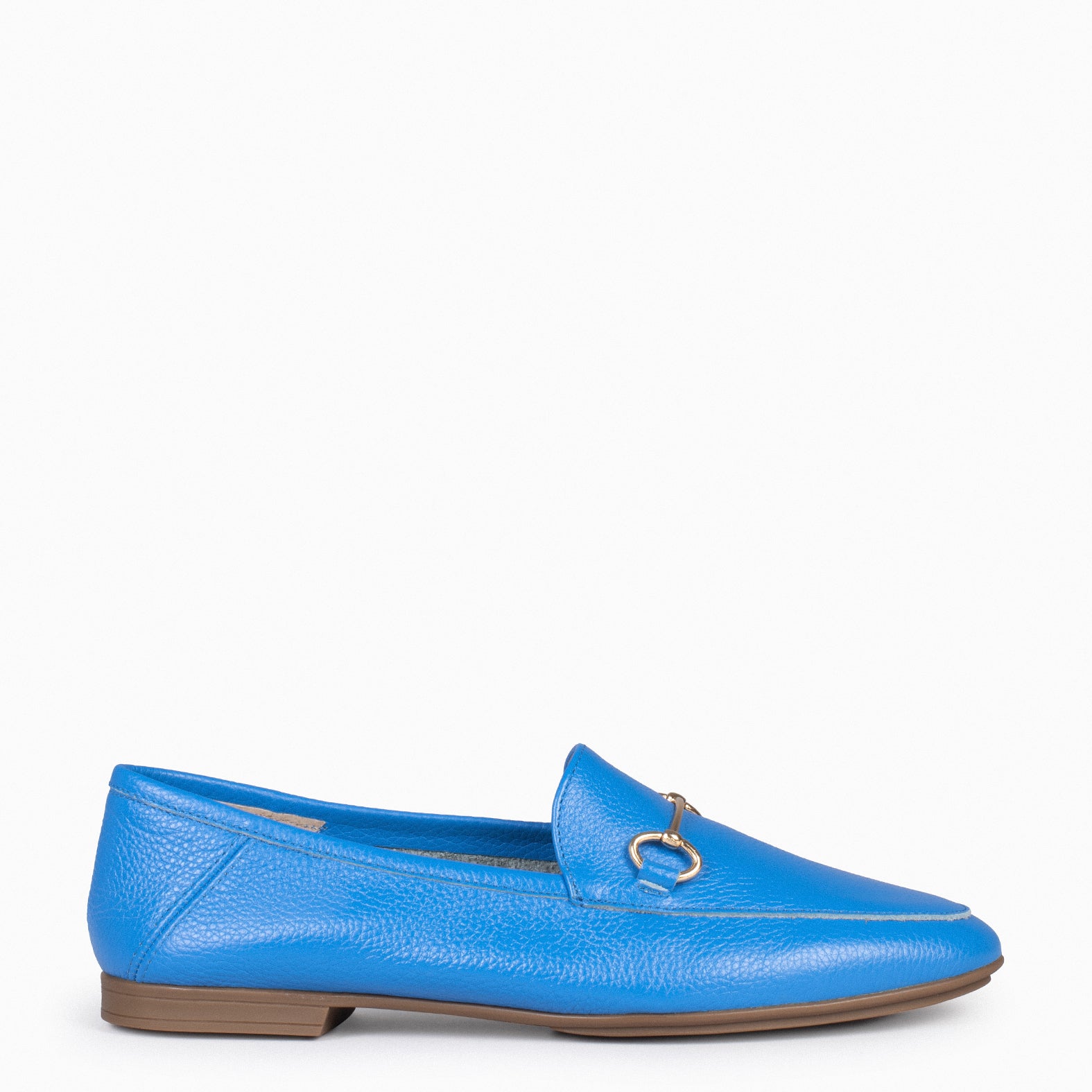 STYLE – Mocasines planos con adorno metalizado AZUL