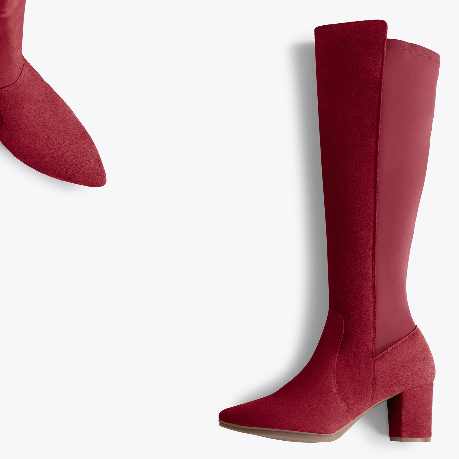 SUNSET – Botas de tacón elásticas GRANATE