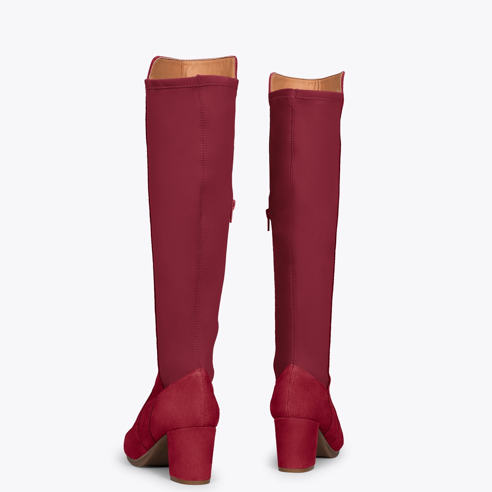 SUNSET – Botas de tacón elásticas GRANATE