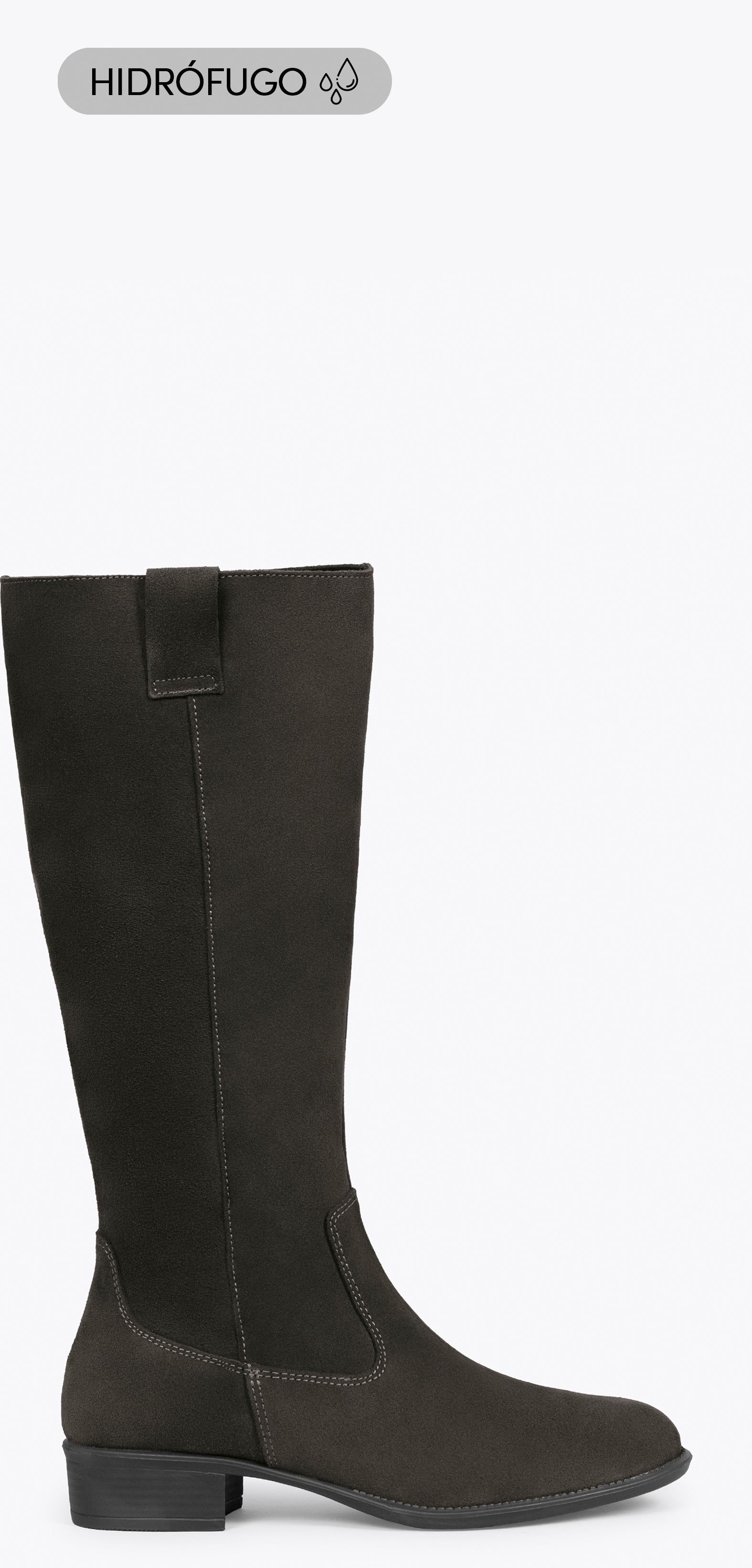TEXAS Botas GRISES de tacón bajo