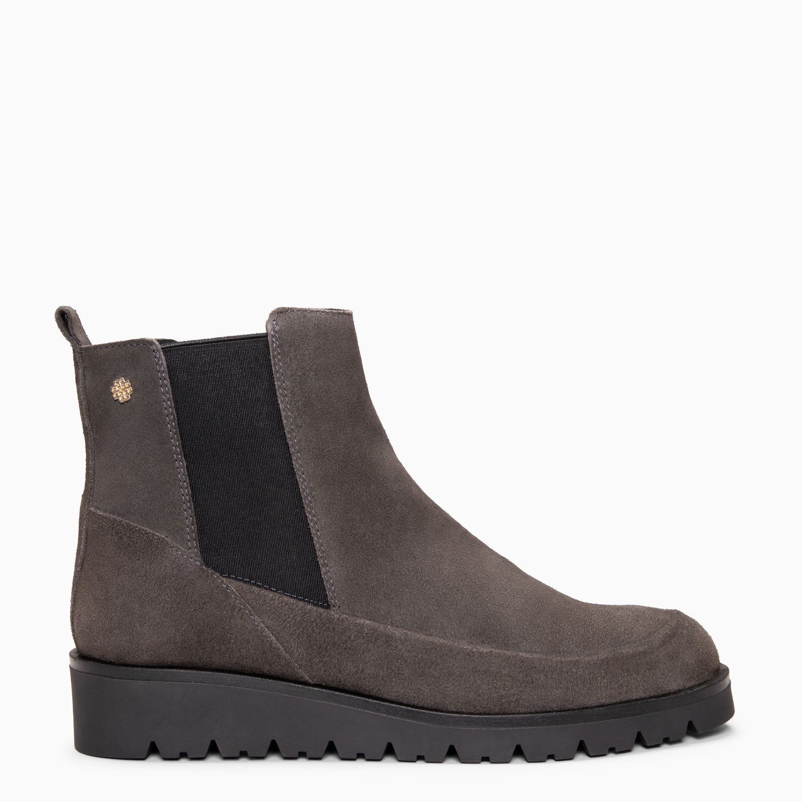 BRISTOL - Botines de ante con cuña GRIS