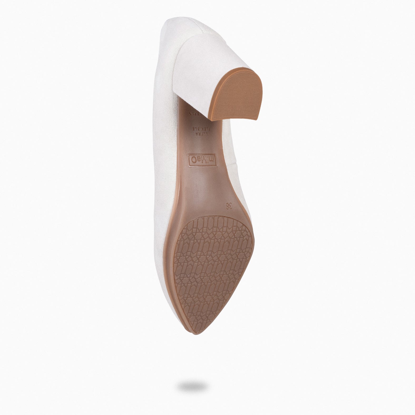 URBAN S - Zapato de tacón medio ante HUESO