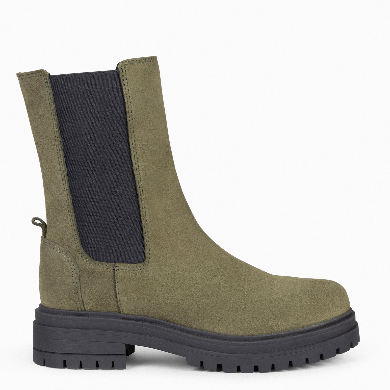 STAMFORD - Botines Chelsea KAKI con Plataforma Track