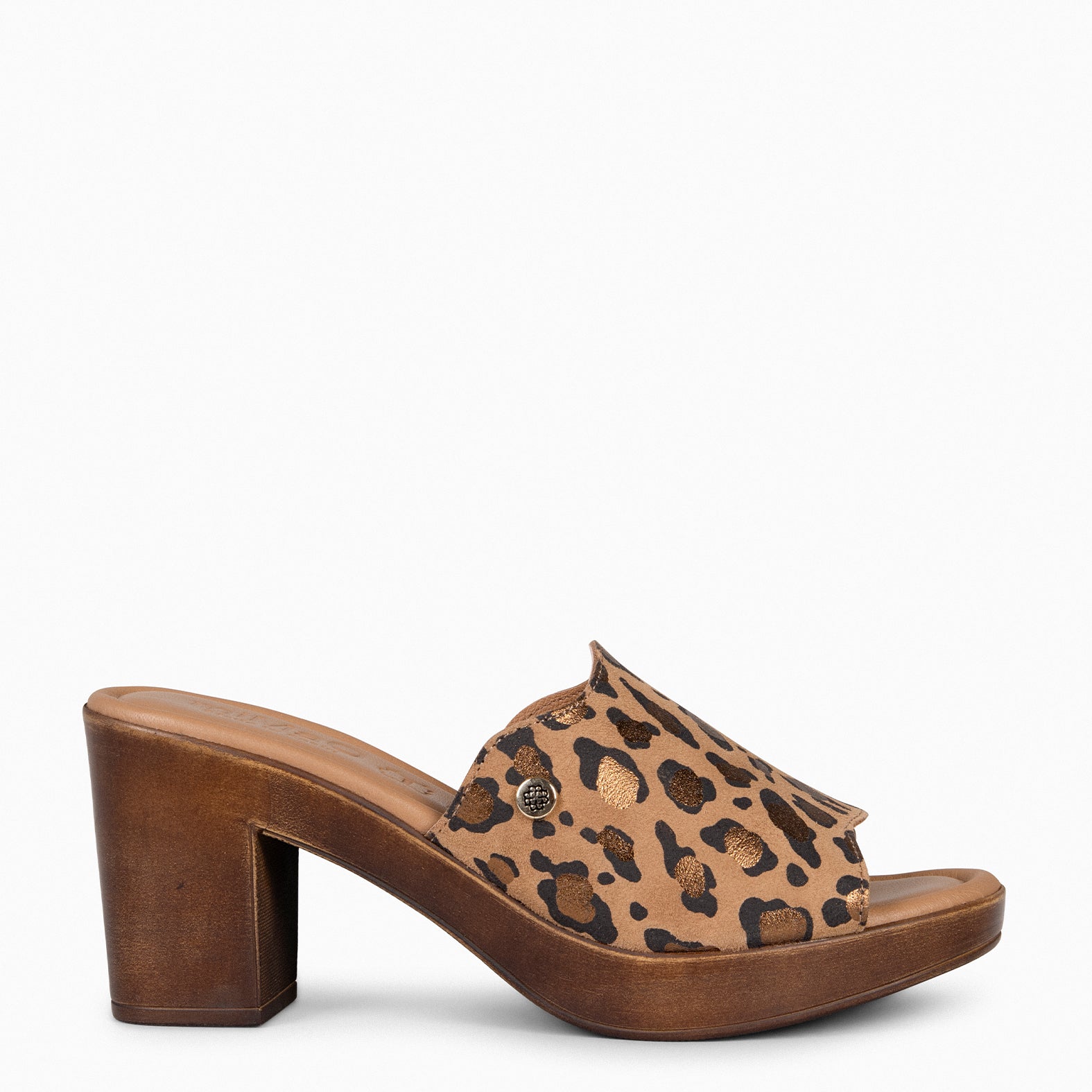 ADELA - Zuecos con tacón LEOPARDO