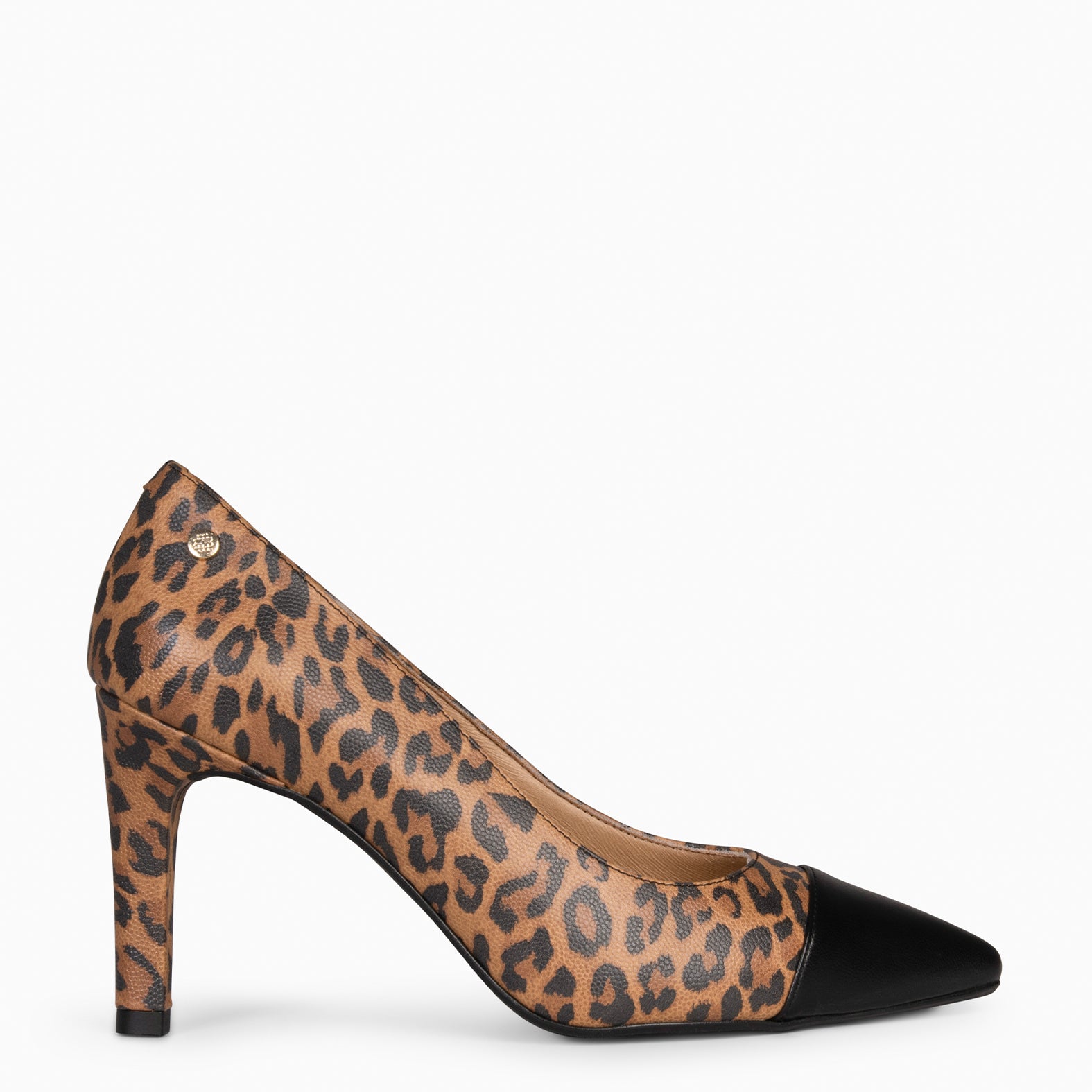 LILLY - Zapato de tacón alto y puntera LEOPARDO