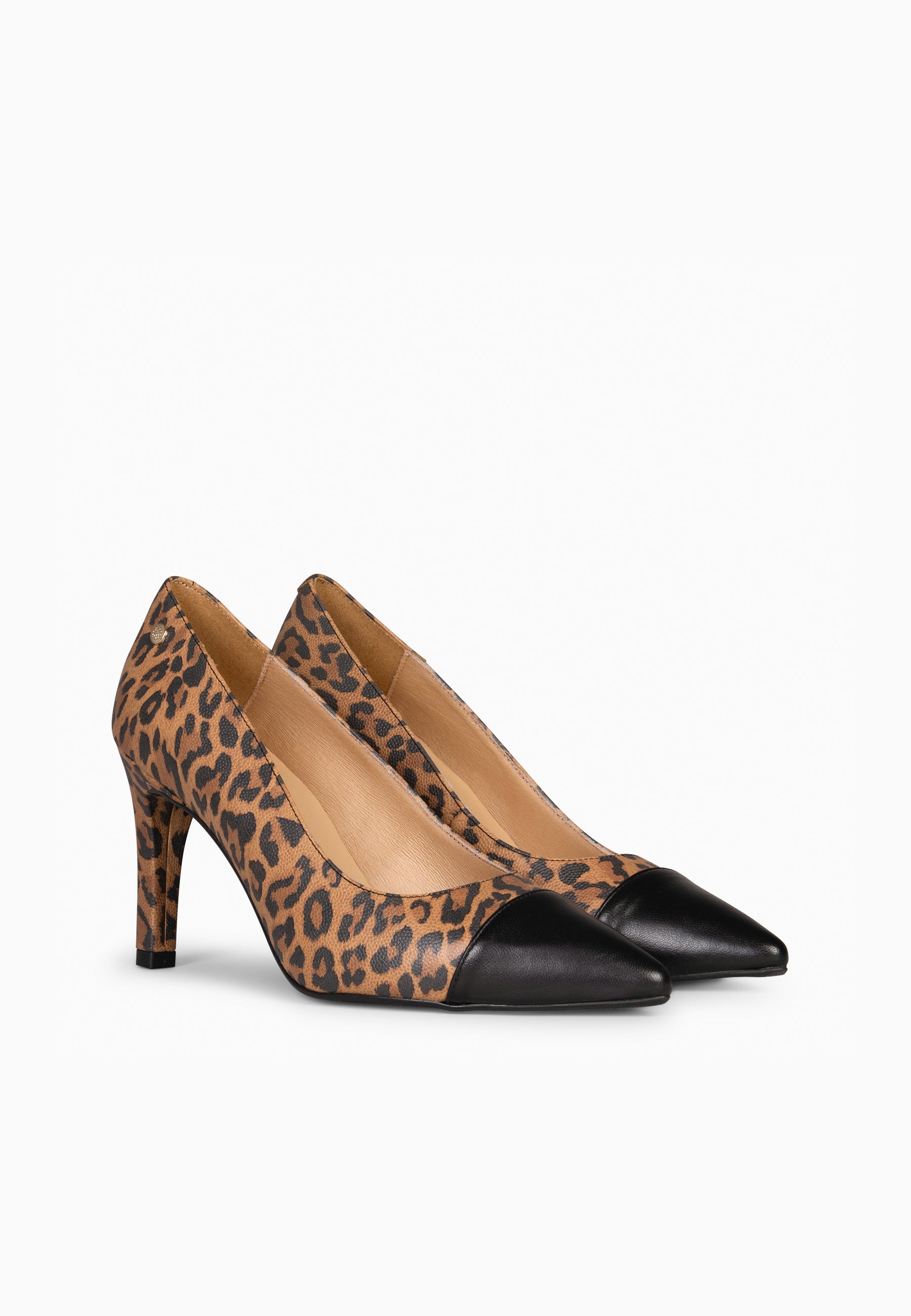 LILLY - Zapato de tacón alto y puntera LEOPARDO