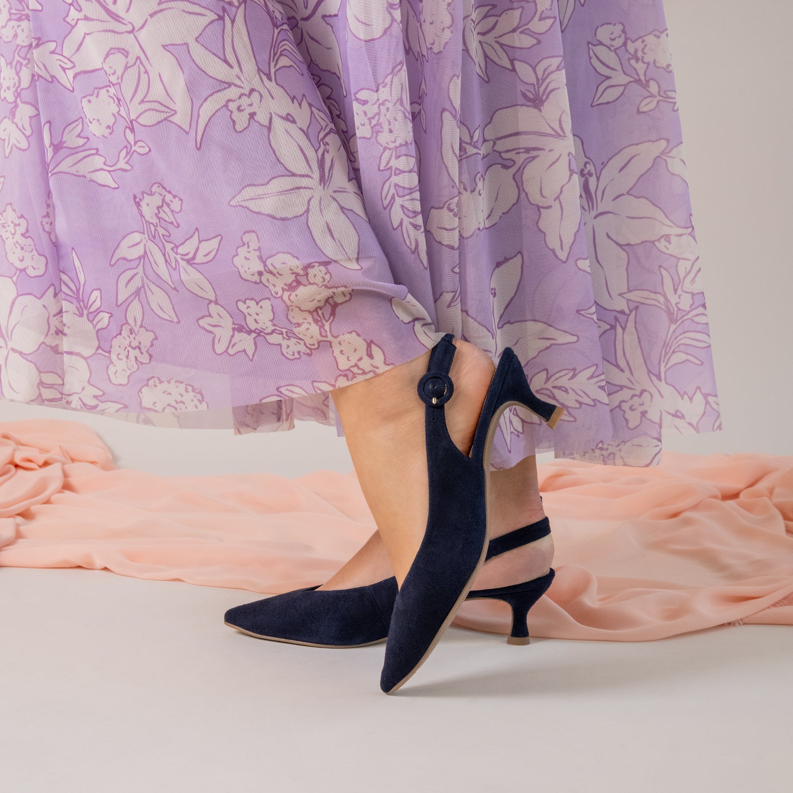 CARMEN – Zapatos de Tacón acampanado MARINO
