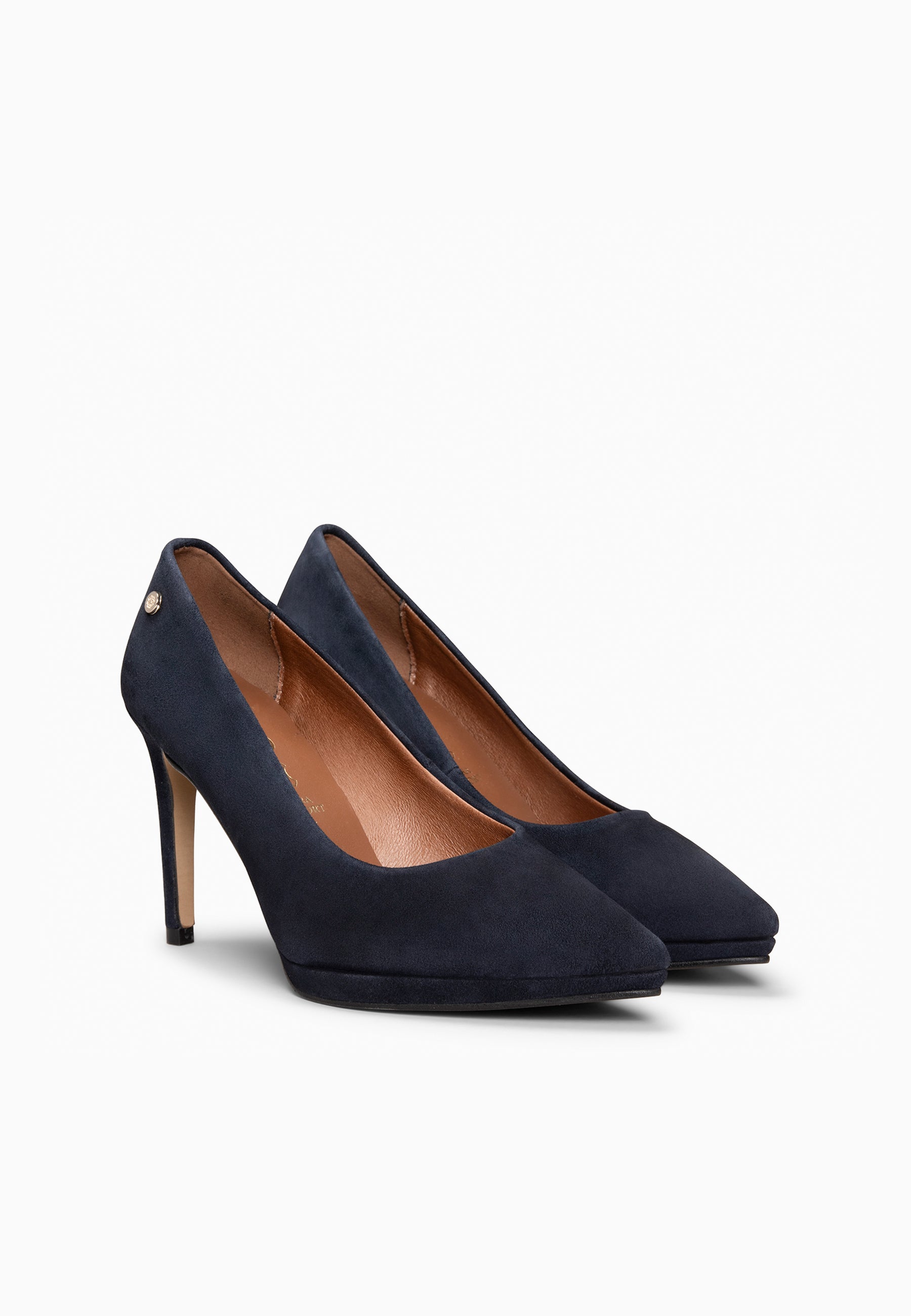 LAUREN – Zapato de tacón alto en piel MARINO