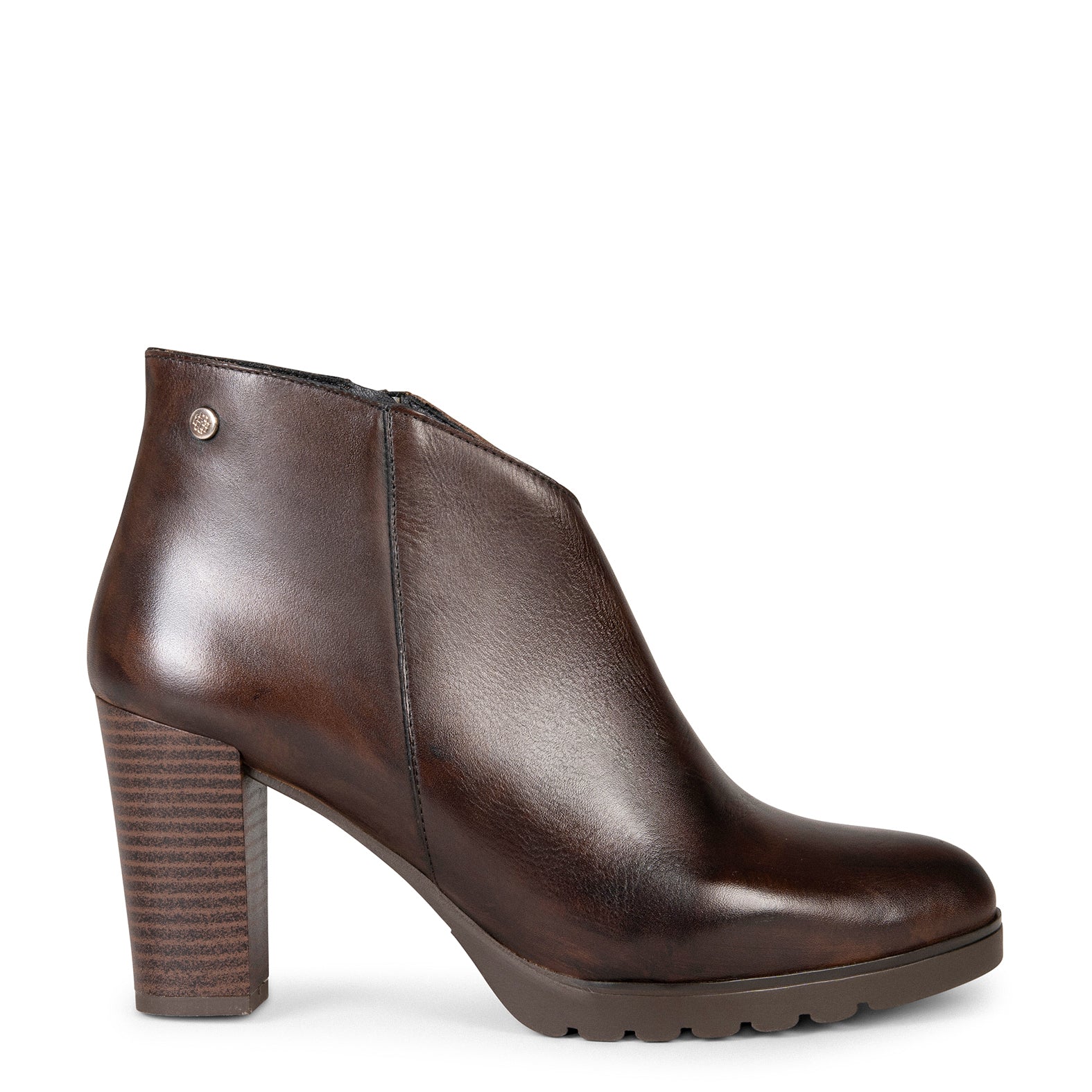 CLASSIC - Botines de mujer con tacón en MARRON