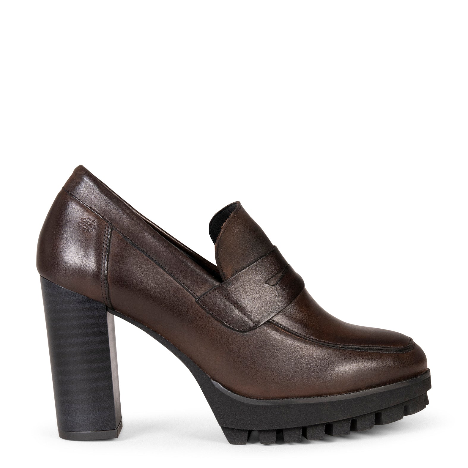 TREND - Mocasín con tacón y plataforma MARRON
