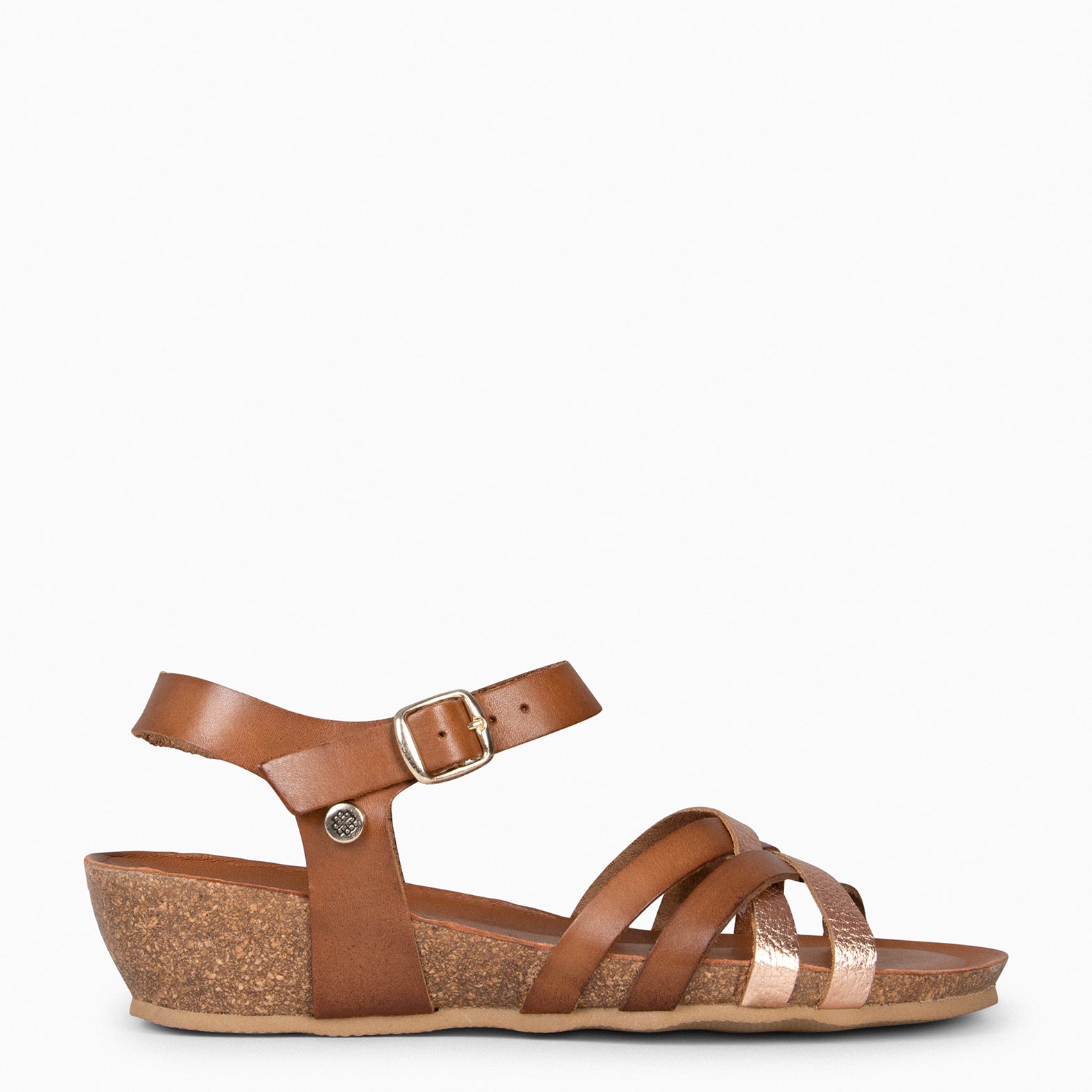HANAE - Sandalias BIO Multitiras cruzadas MARRÓN