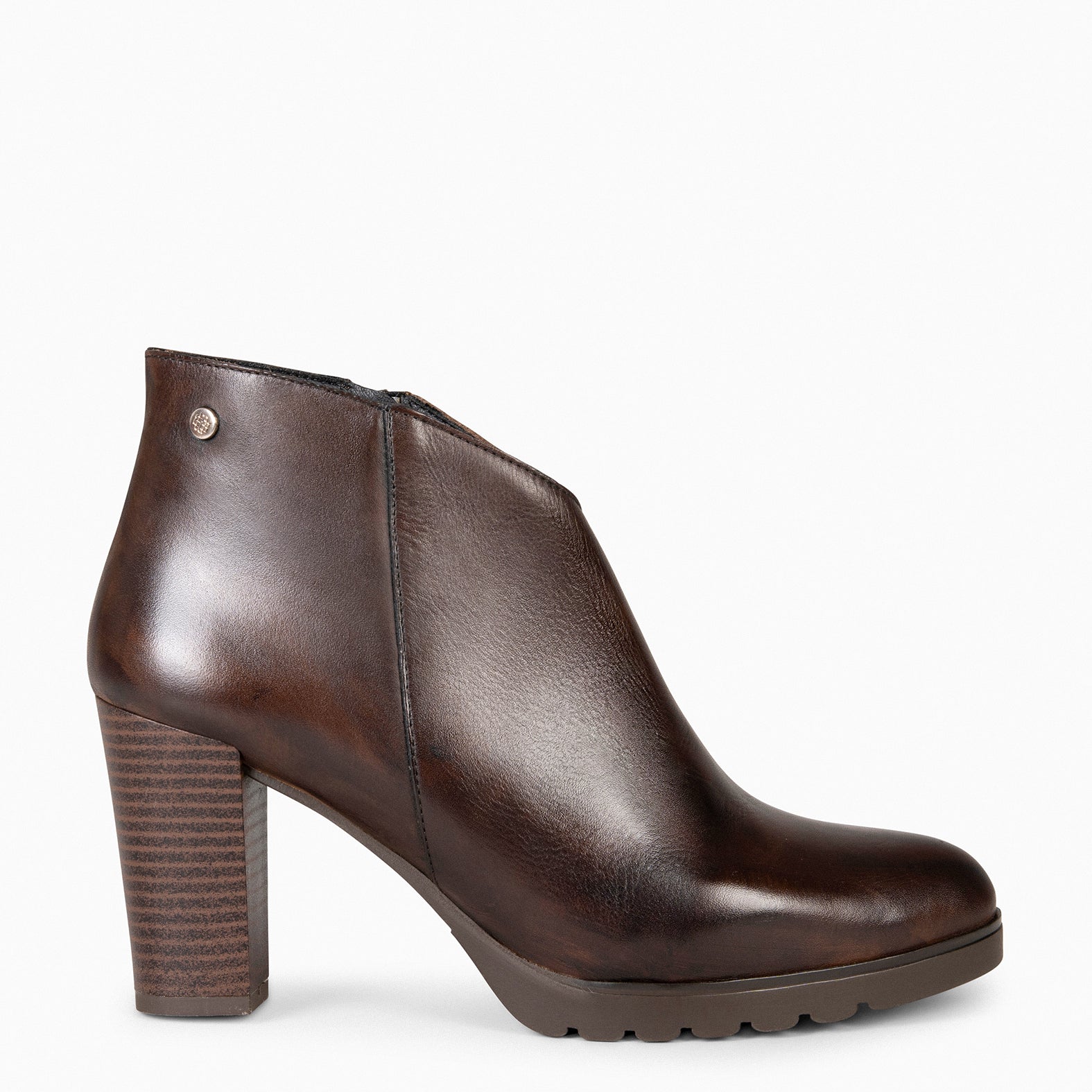 CLASSIC - Botines de mujer con tacón en MARRON