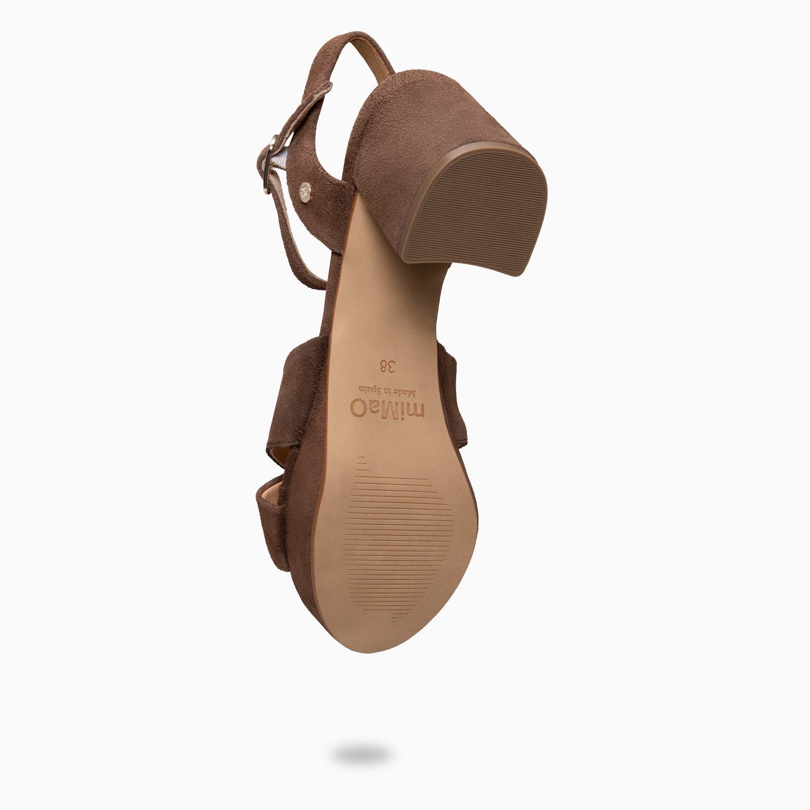 CERDEÑA - Sandalias de tacón ancho y plataforma MARRON