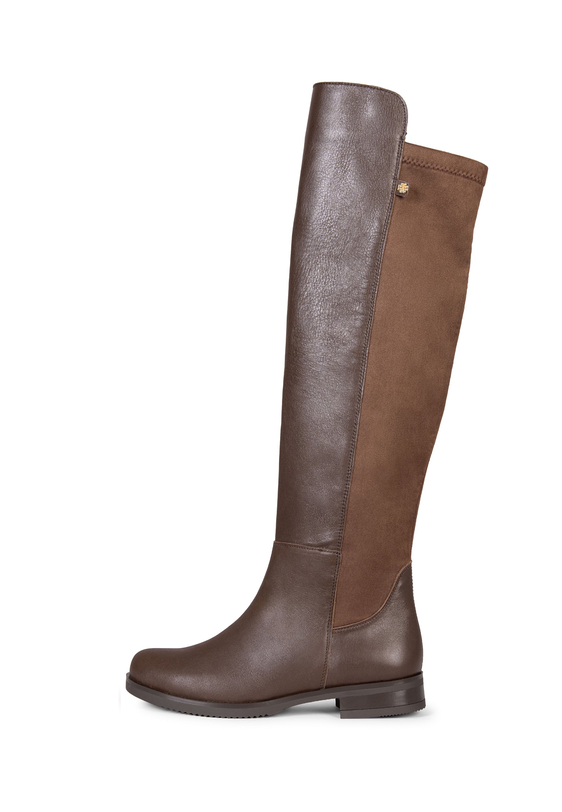 LIA - Bota alta de piel MARRON