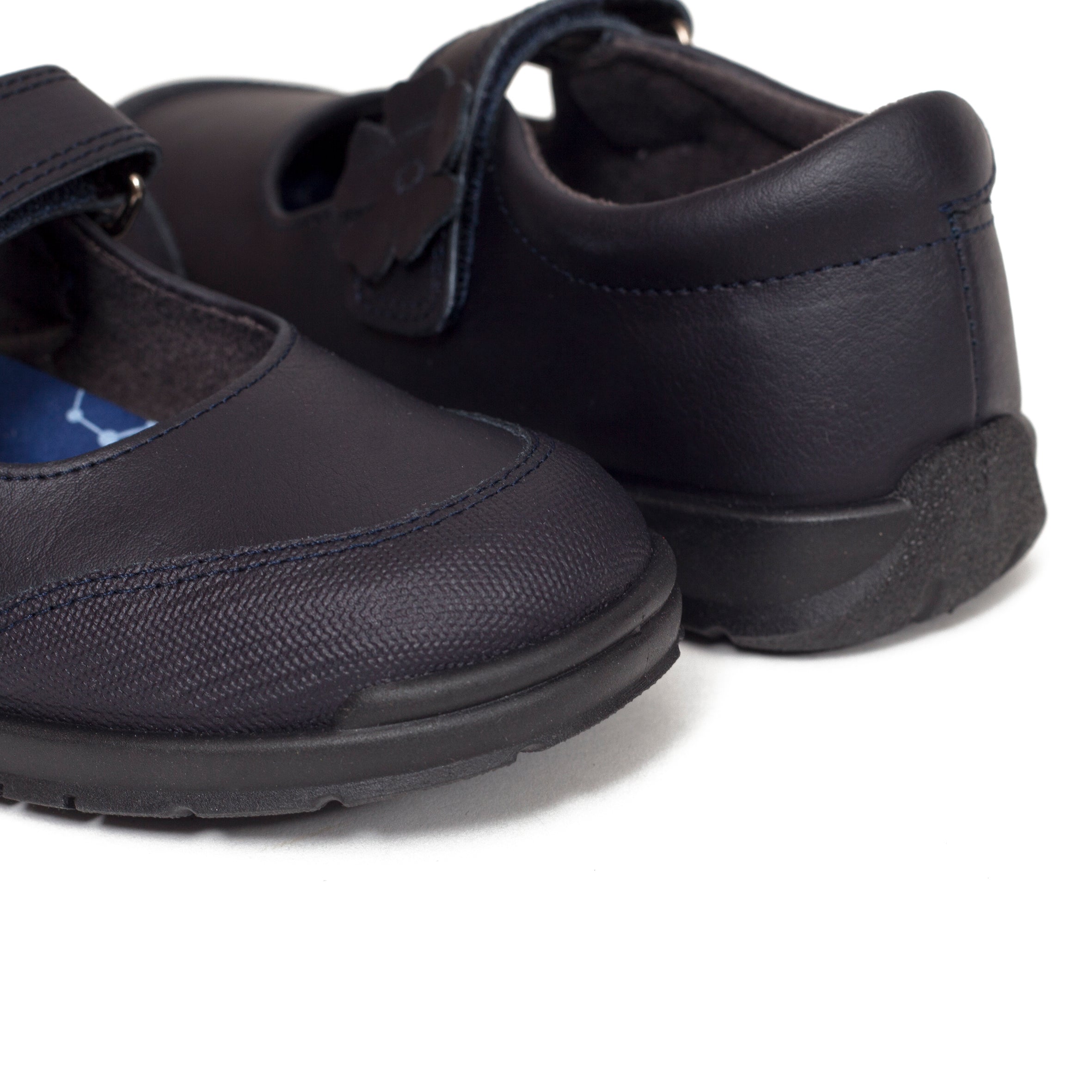 Zapatos Colegiales niña “Merceditas” en piel Azul Marino
