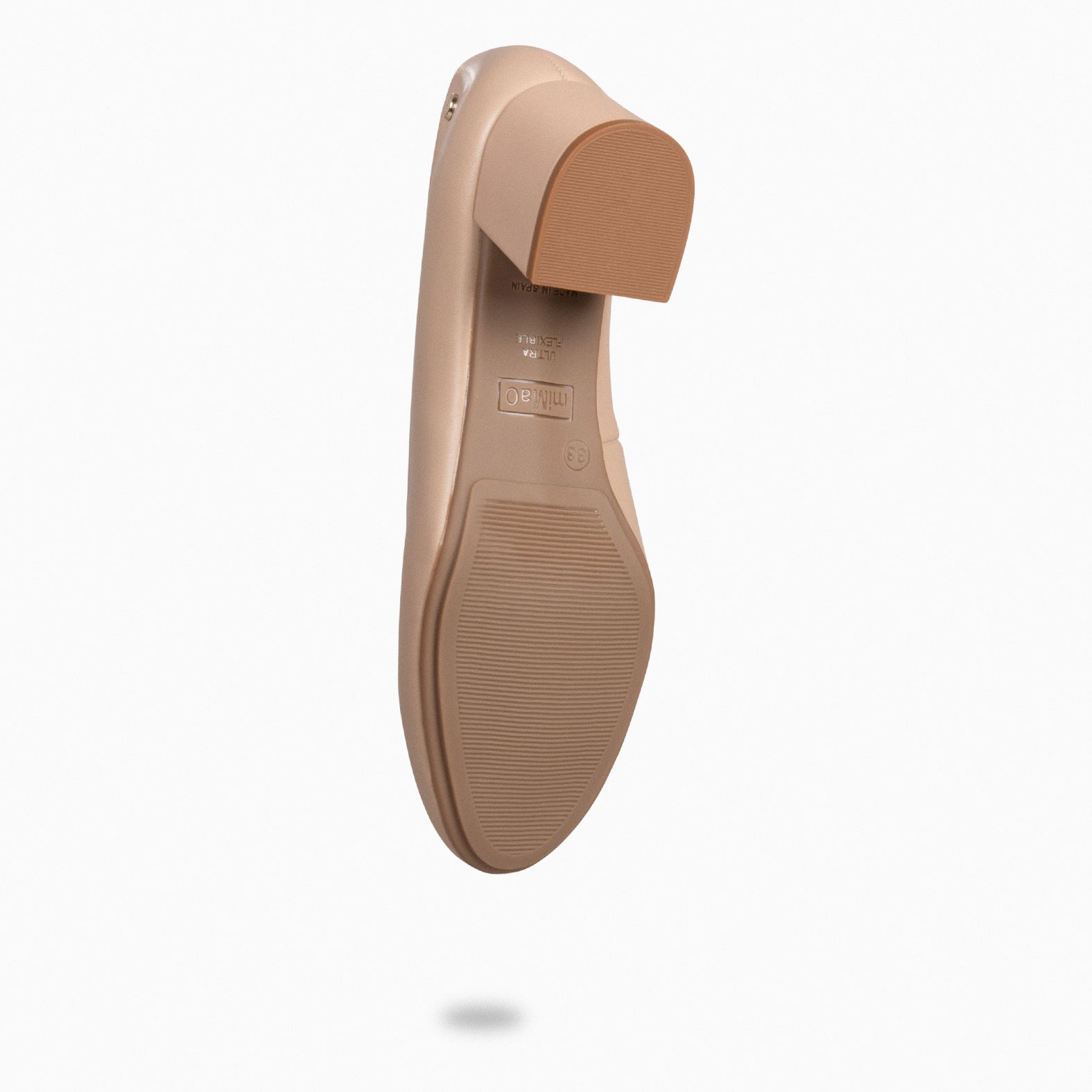 URBAN REDONDO SALÓN – Zapatos de tacón bajo de napa NUDE