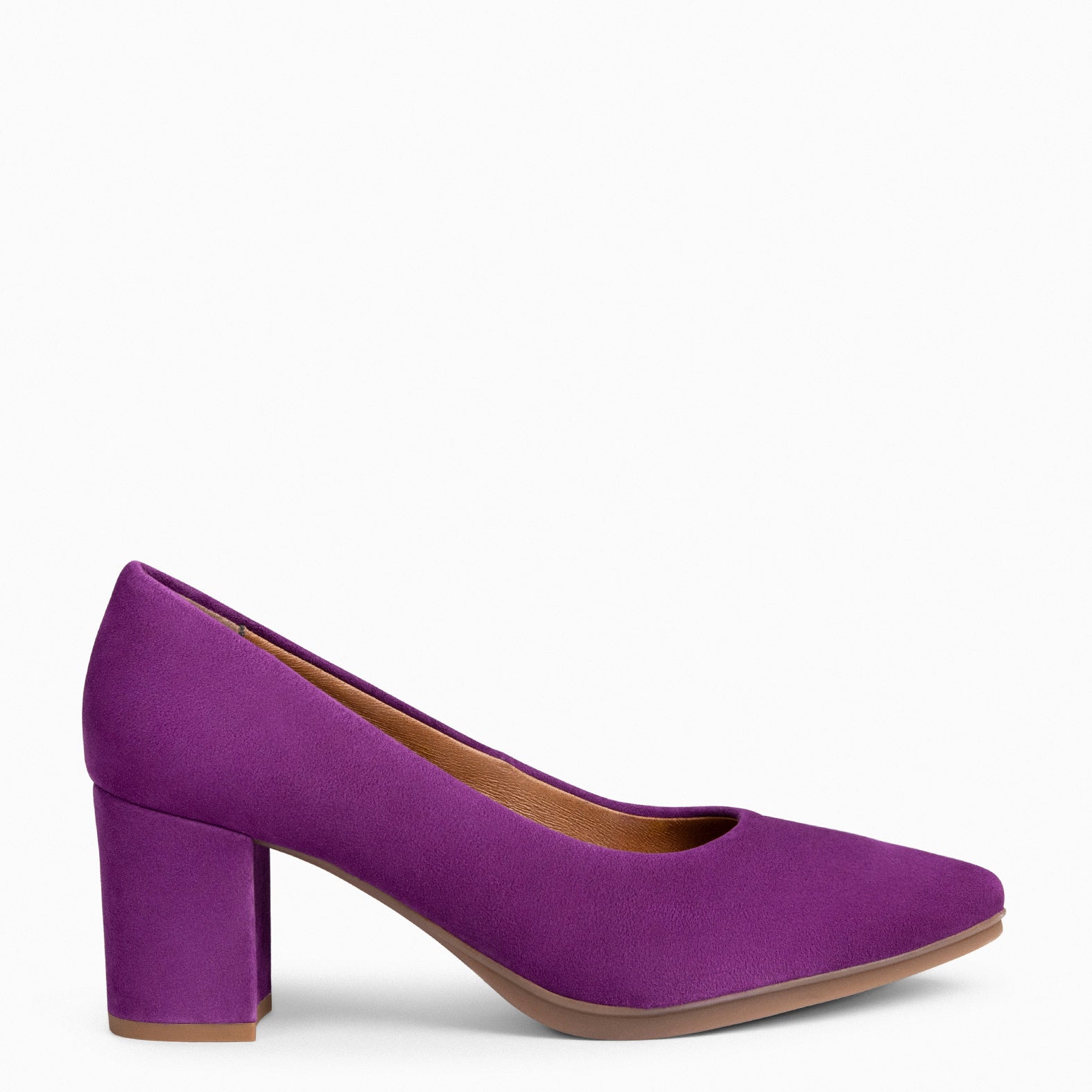 URBAN S - Zapatos de tacón medio de ante en VIOLETA