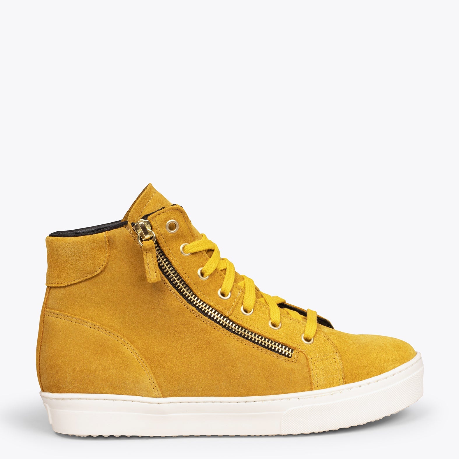 STAR - Zapatillas con plataforma de mujer MOSTAZA