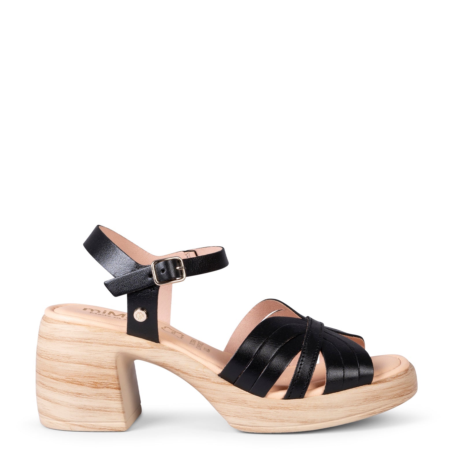 LANCY - SANDALIAS CASUAL DE TACÓN NEGRO