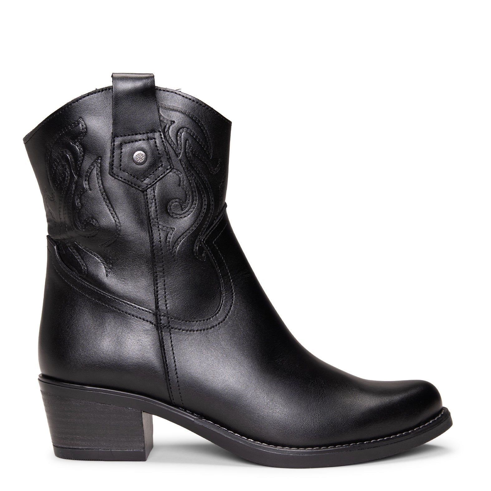 CYRUS - Botines cowboy NEGRO