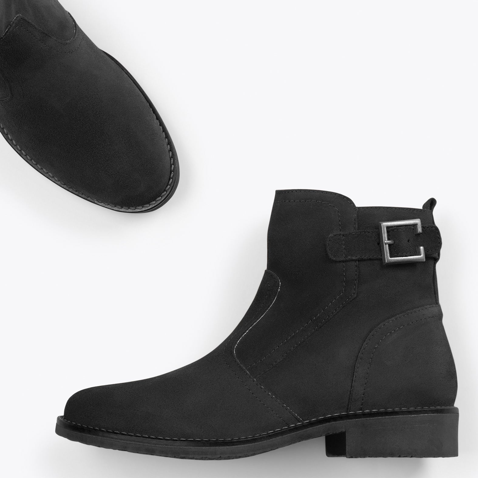 BIKER – Botines bajos con hebilla NEGRO