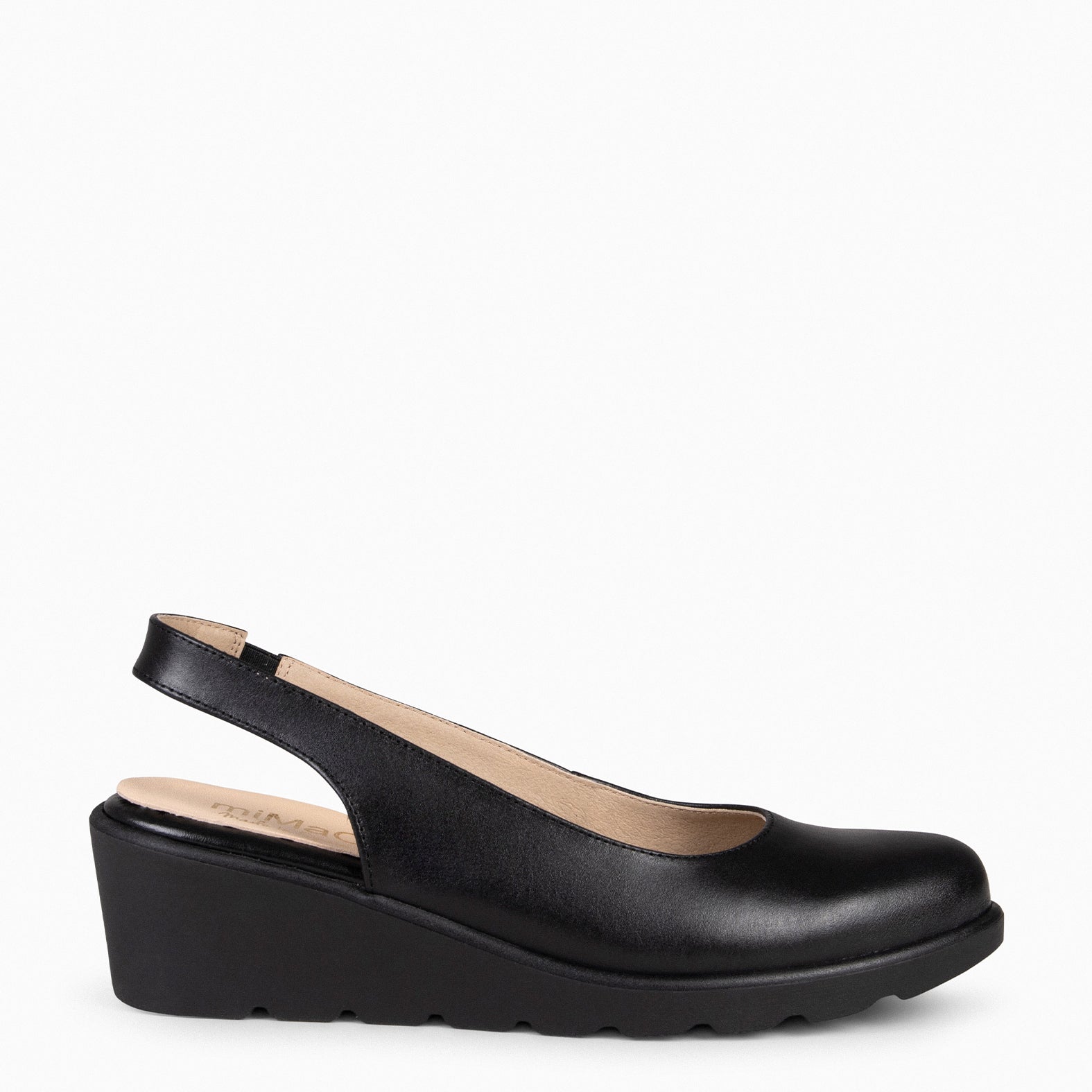 CLARISSE - Zapato de cuña destalonado NEGRO