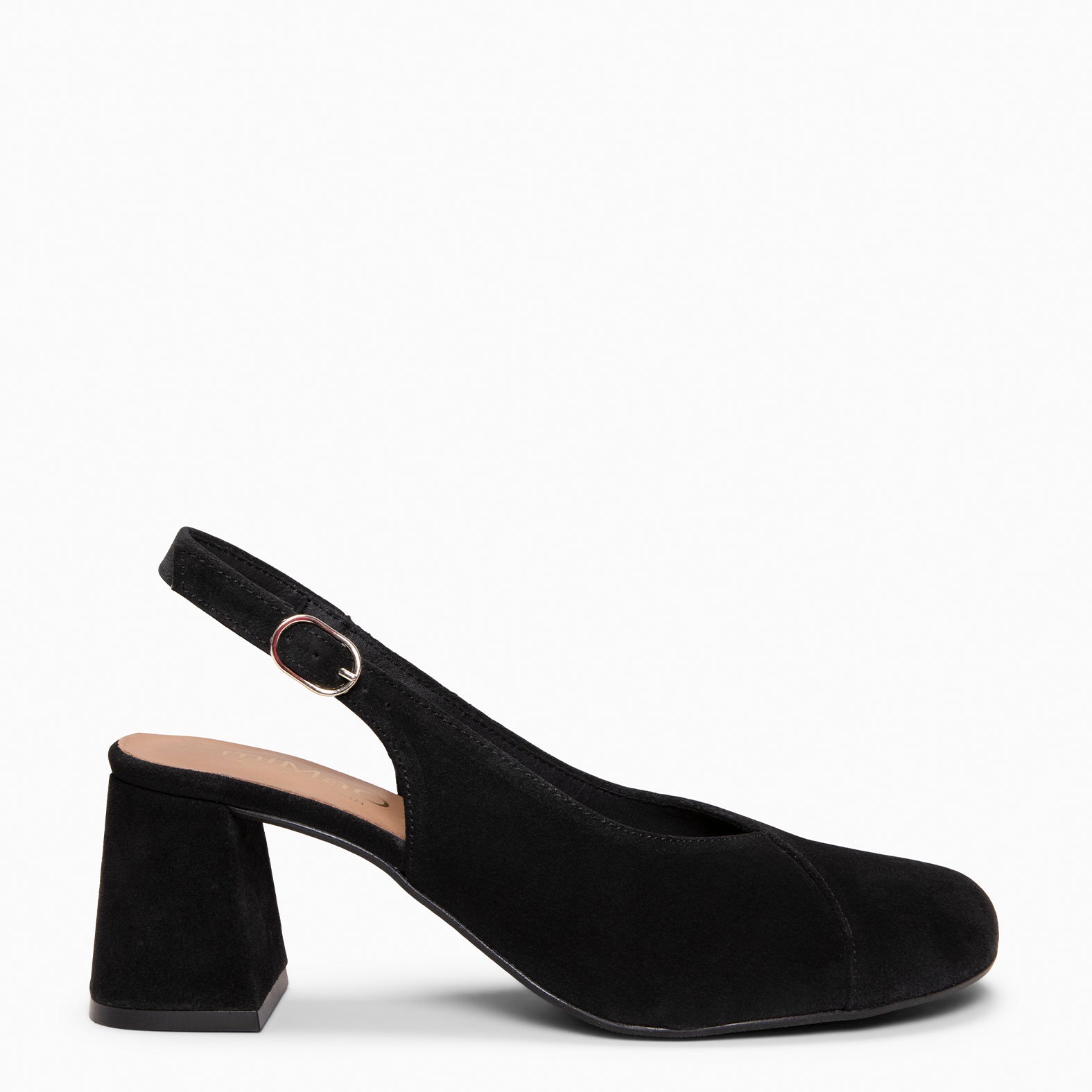 VEGA - Zapato de tacón ancho destalonado NEGRO