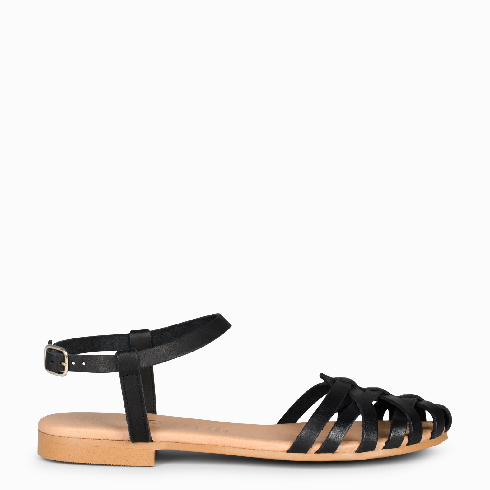 CANGREJERA – Sandalias planas trenzadas NEGRO