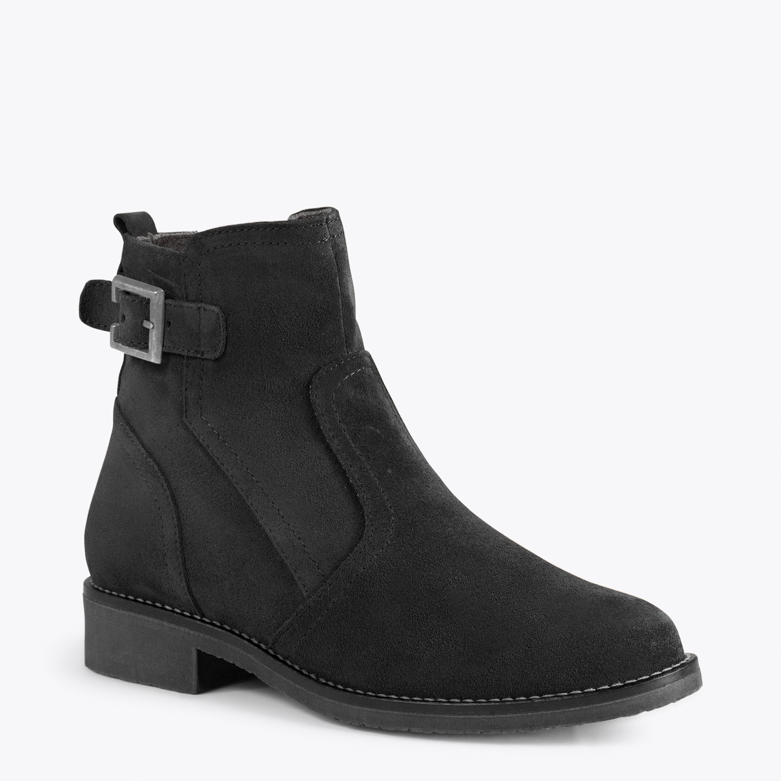 BIKER – Botines bajos con hebilla NEGRO