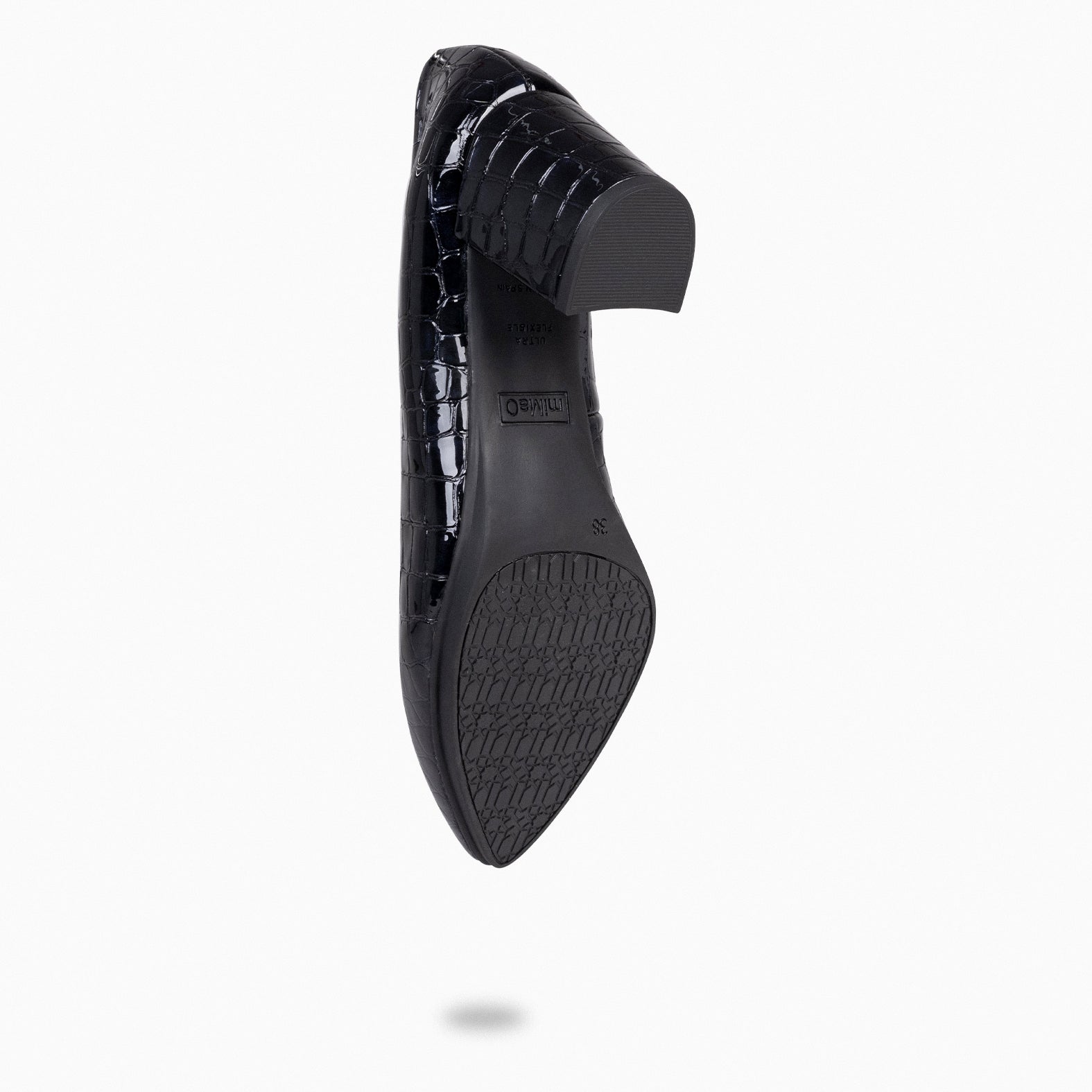 URBAN S COCO – Zapatos de tacón con textura de cocodrilo NEGRO