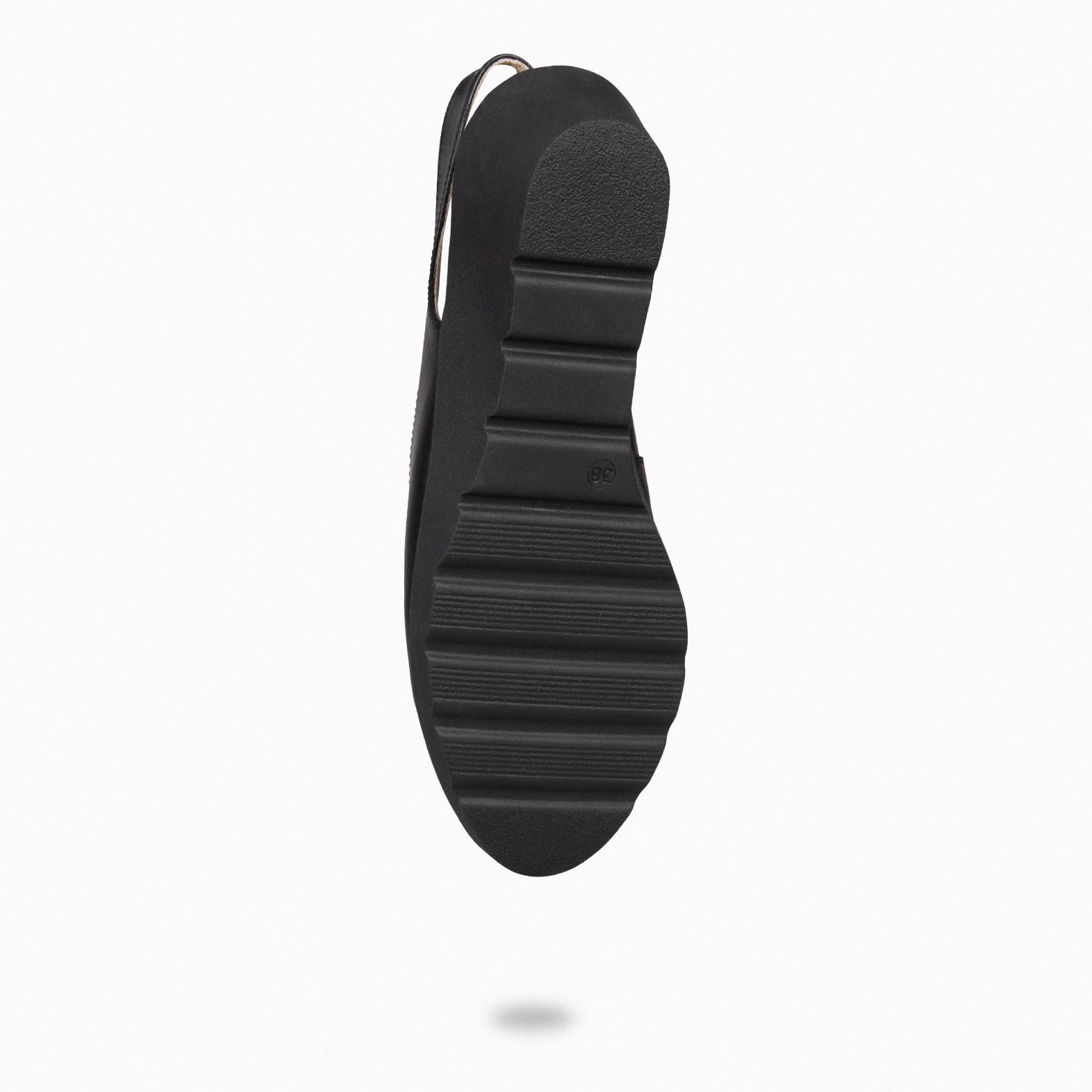 CLARISSE - Zapato de cuña destalonado NEGRO