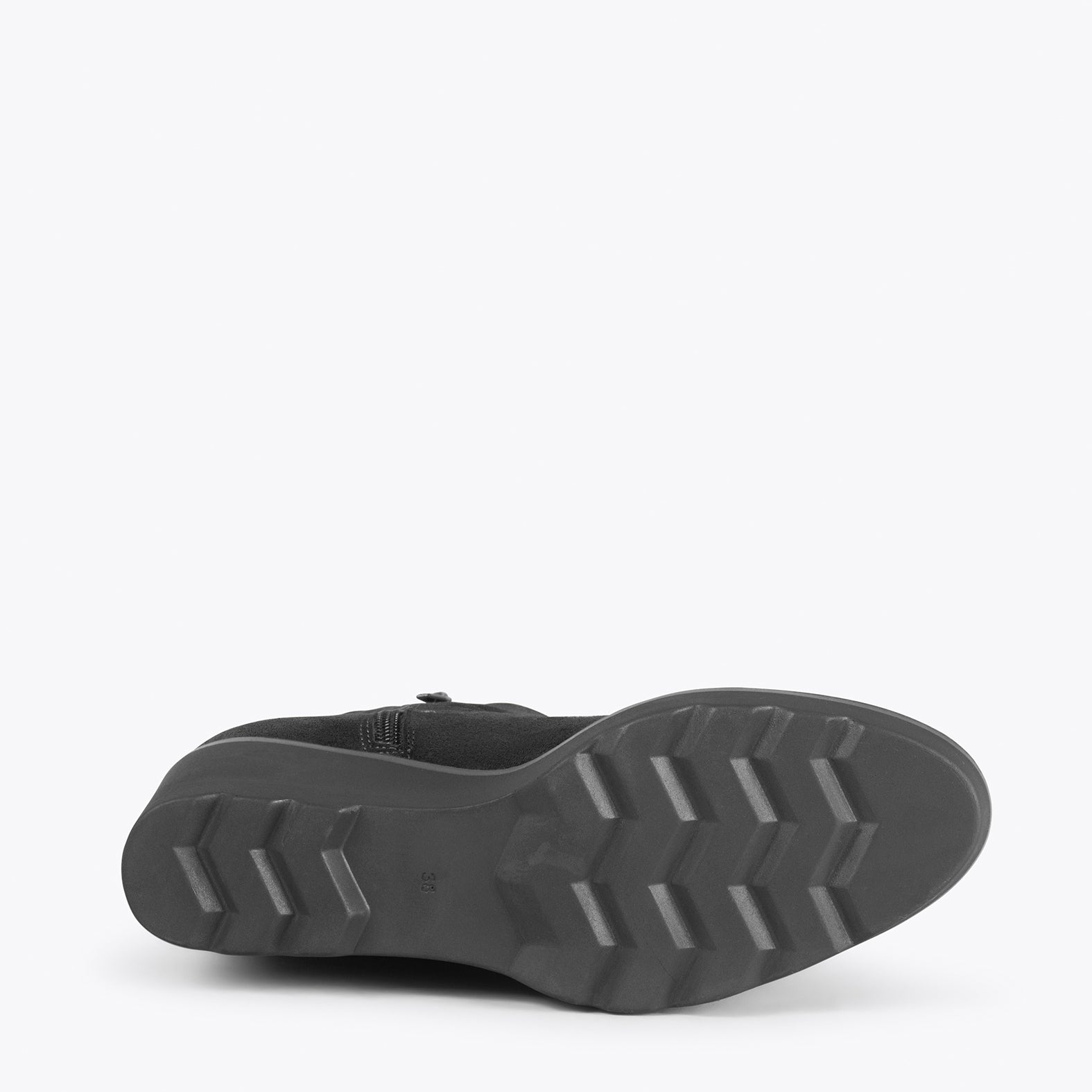 JEANS – Botines con caña media y plataforma NEGRO