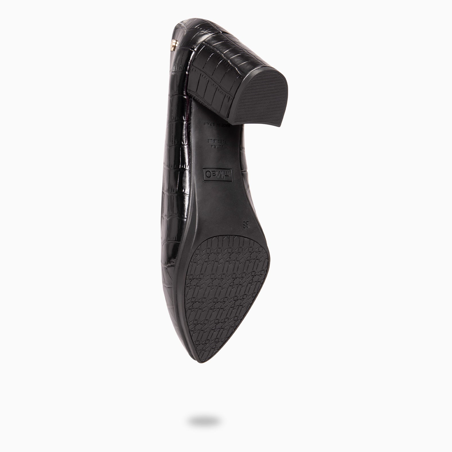 URBAN SAUVAGE S - Zapatos de tacón alto con textura napa grabada en coco NEGRO