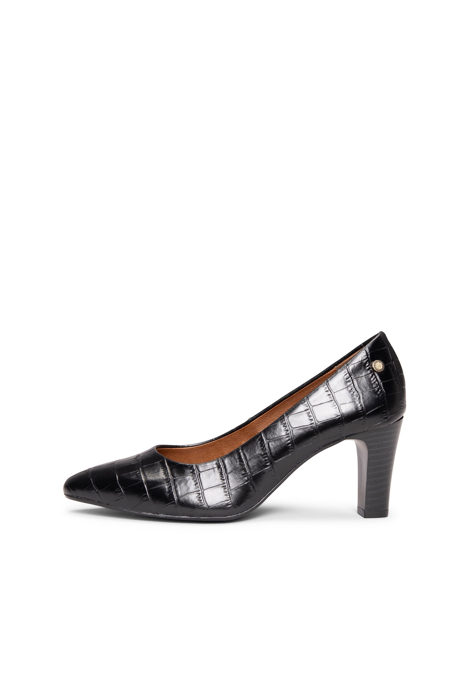 SABELA COCO – Zapato de tacón medio en piel NEGRO