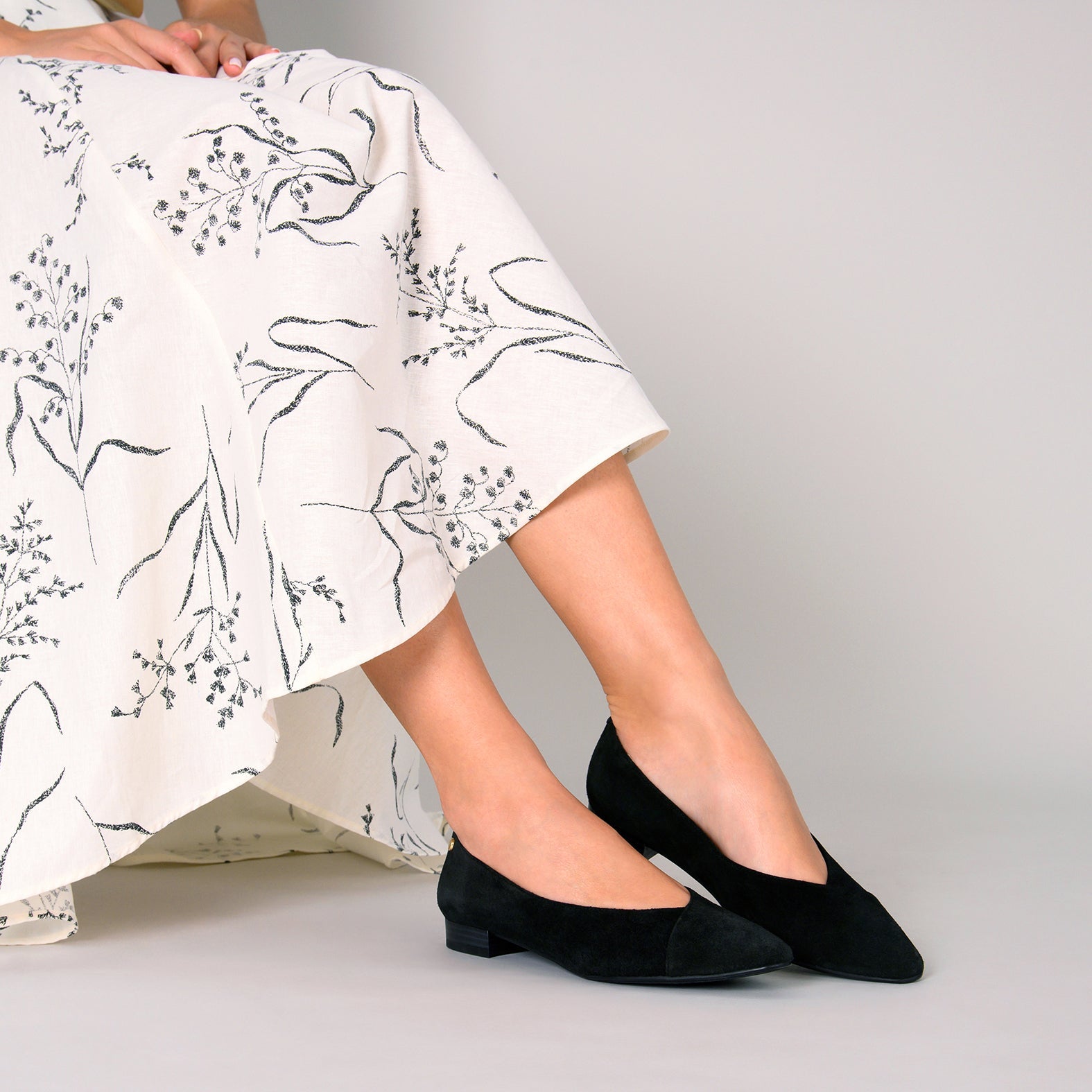 MARIE - Zapatos de tacón Bajo de punta fina NEGRO
